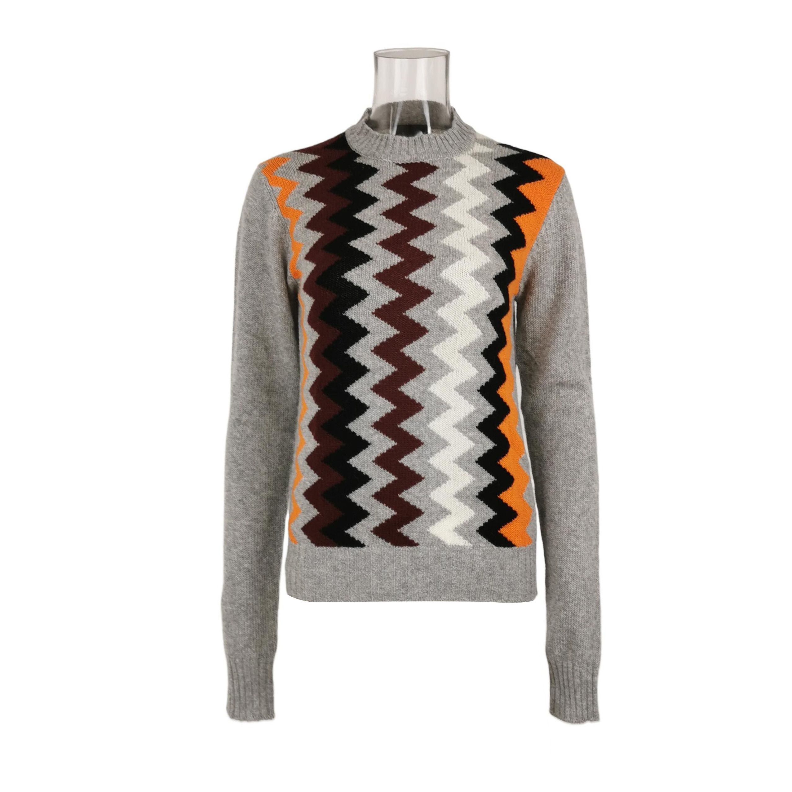 Prada Prada Colorful Knit Sweater with Zigzag Design 0089 Size L / US 10 / IT 46 - 1 Thumbnail