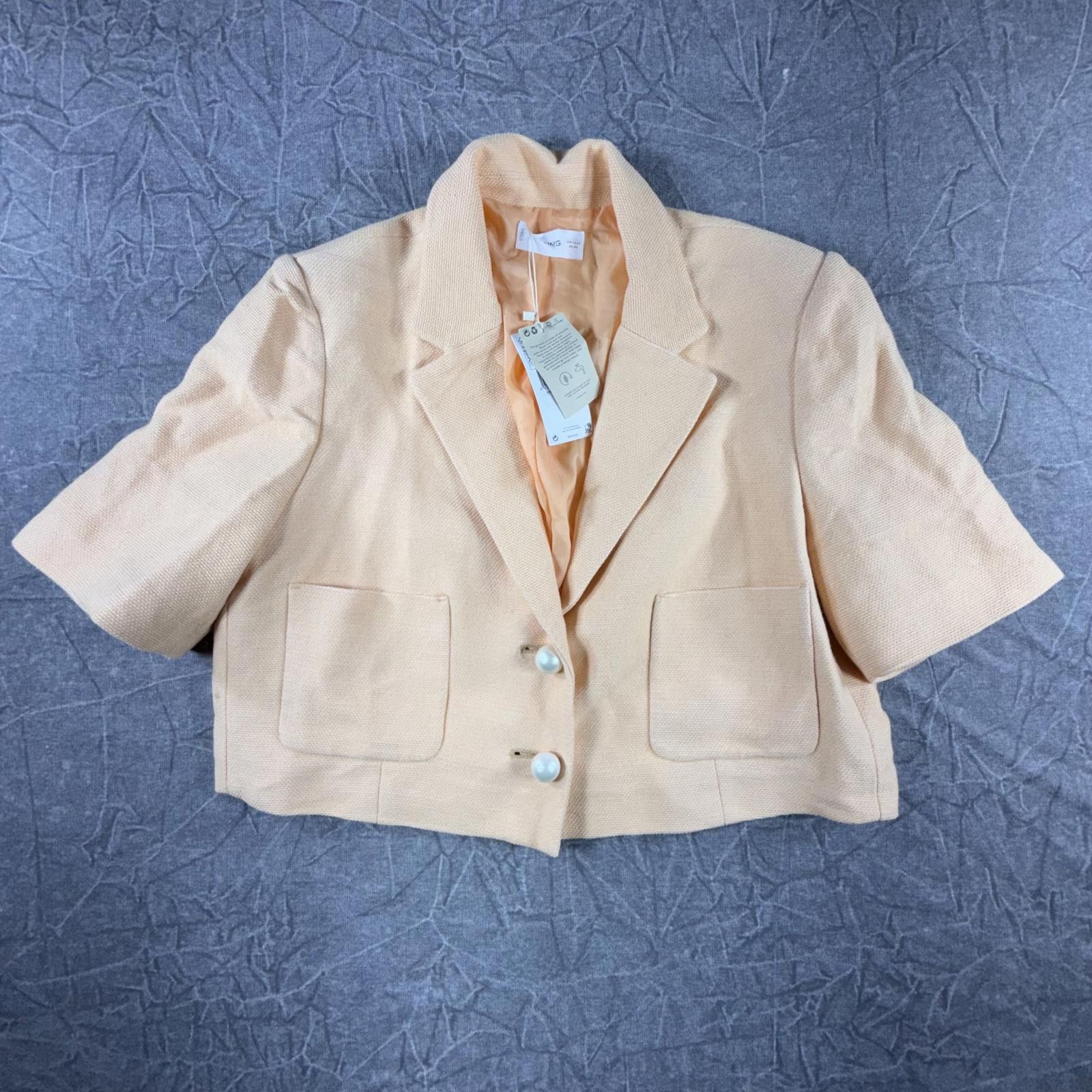 Other Mango Blazer Women's XXL Peach NEW Cotton Suit Size XXL / US 16-18 / IT 52-54 - 1 Thumbnail