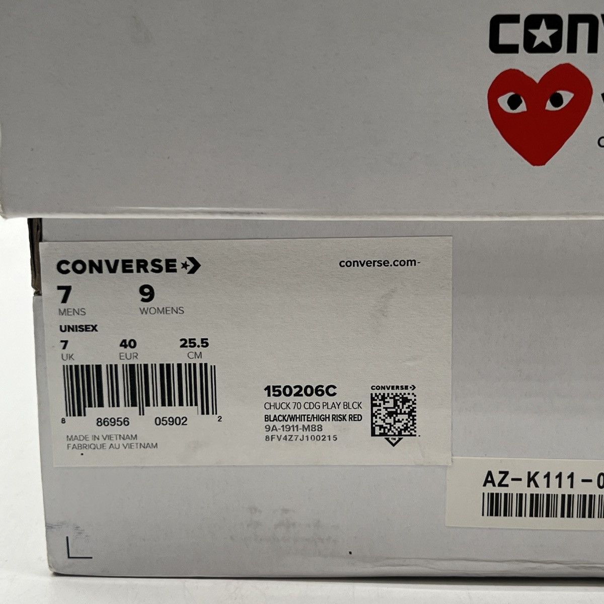 Converse Comme Des garçons play x chuck 70 low black Size US 7 / EU 40 - 6 Thumbnail
