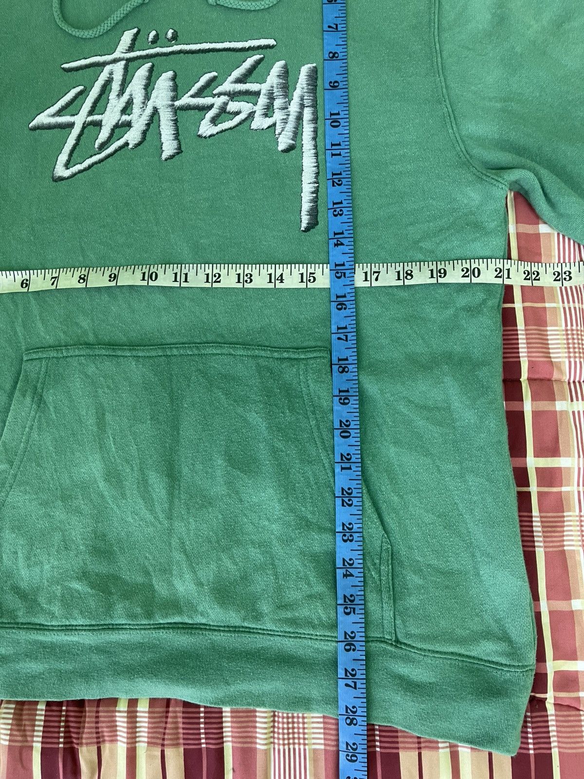 Stussy Vintage Stussy Big Stock Hoodie Pale Dark Green Size US M / EU 48-50 / 2 - 9 Thumbnail