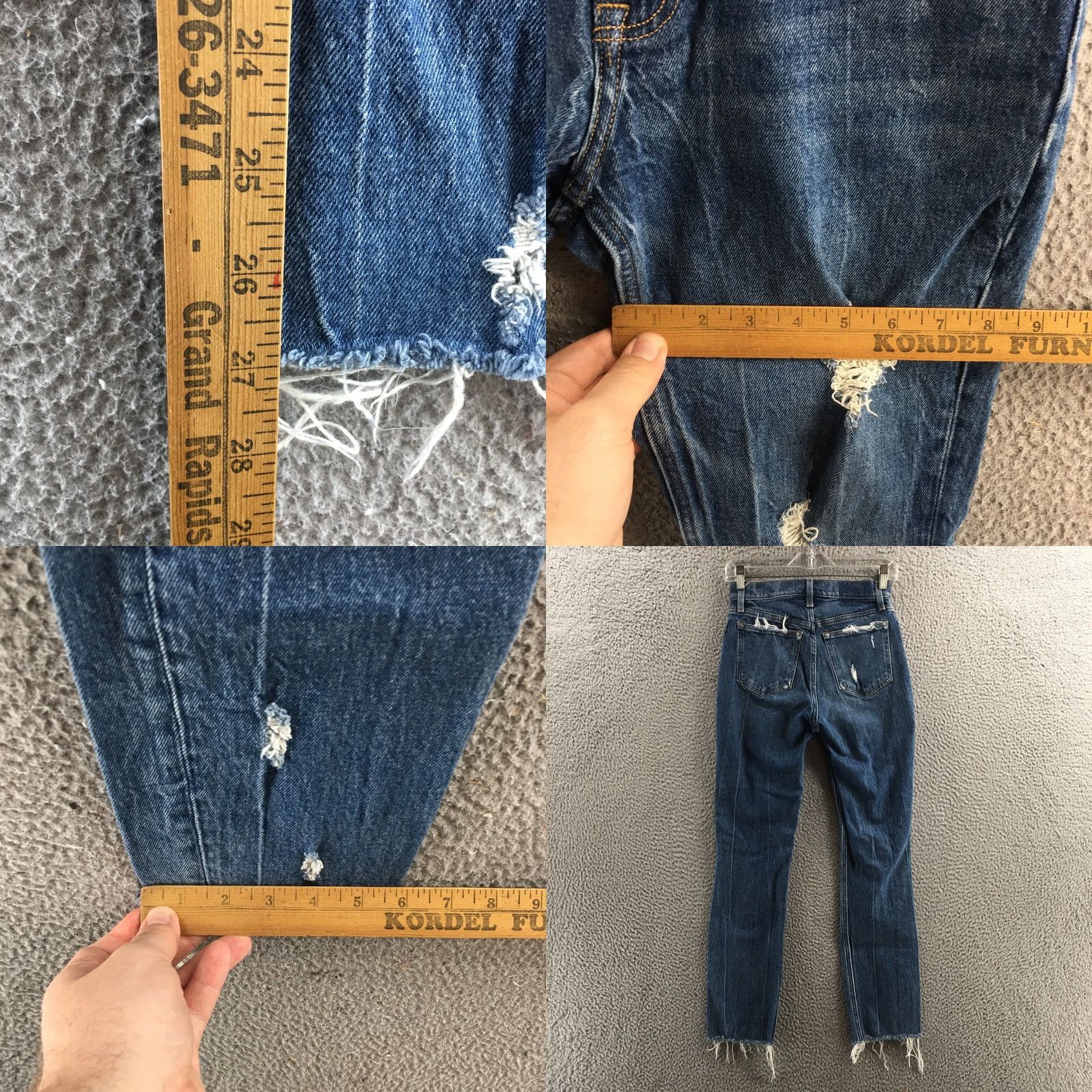 Abercrombie & Fitch Abercrombie & Fitch Hi-Rise Mom Jeans Womens 25 Blue Denim Distressed Raw Hem Jeans Size 42" / US 20 - 9 Thumbnail