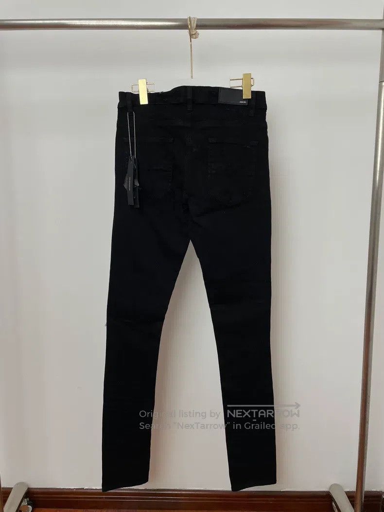 Amiri Amiri Black Ripped Patch Straight Pants Size US 31 - 2 Thumbnail