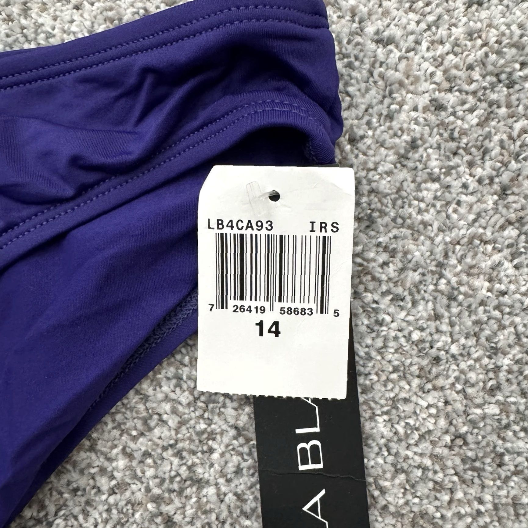 Vintage La Blanca Bikini Bottom Womens Size 14 Lined Solid Nylon Spandex Purple Beach Beachwear 90% Nylon 10% Spandex Womens Size 36" / US 14 / IT 50 - 4 Thumbnail