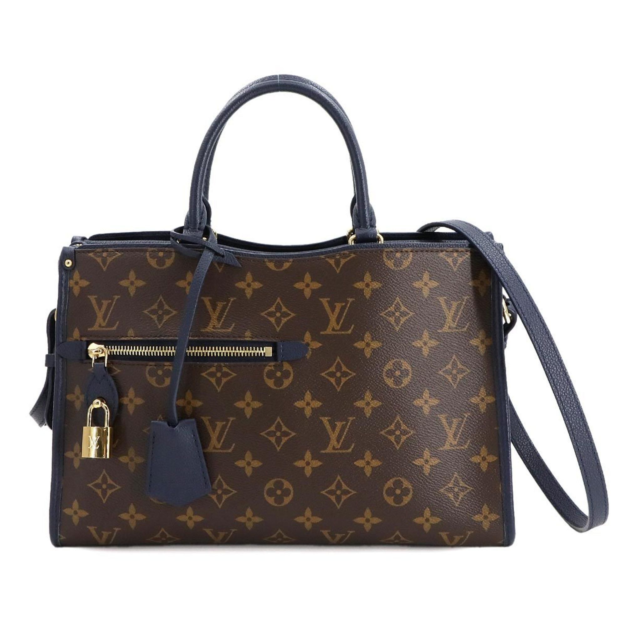 Louis Vuitton Monogram Popincourt Pm 2Way Hand Shoulder Bag Leather Marine Brown M43434, Women's