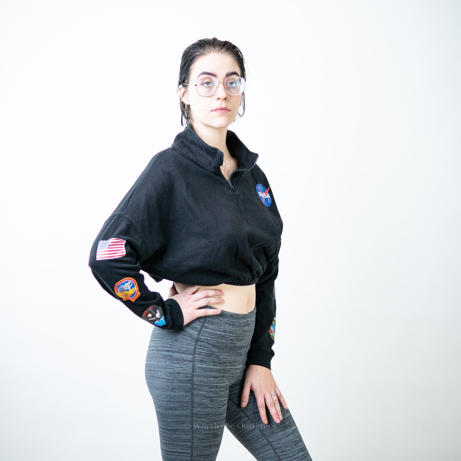 Chemistry Chemistry NASA Black Cropped Sweatshirt - L Size L / US 10 / IT 46 - 6 Thumbnail