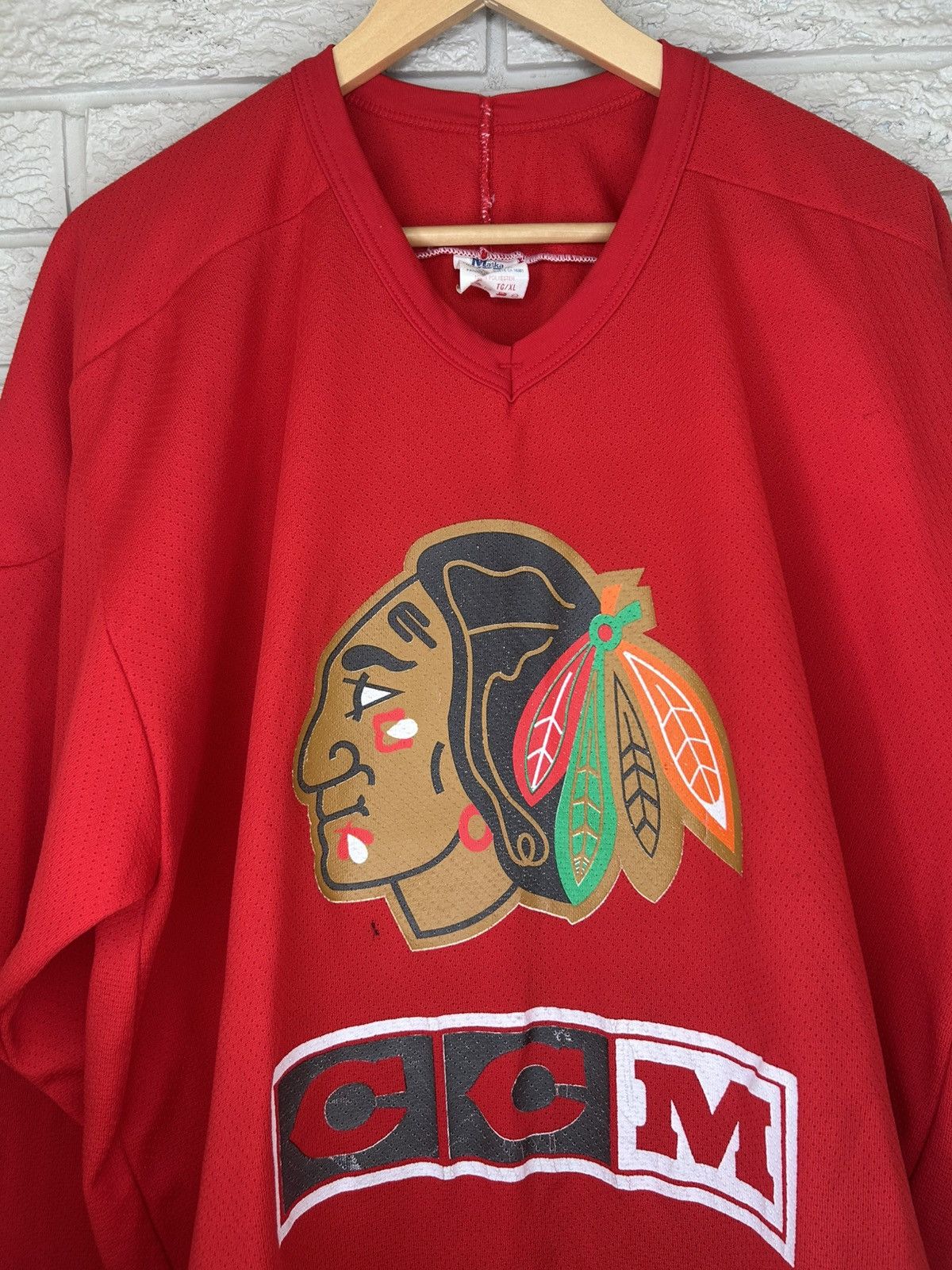 Ccm Vintage 90s CCM Chicago Blackhawks Jersey Size US XL / EU 56 / 4 - 2 Thumbnail