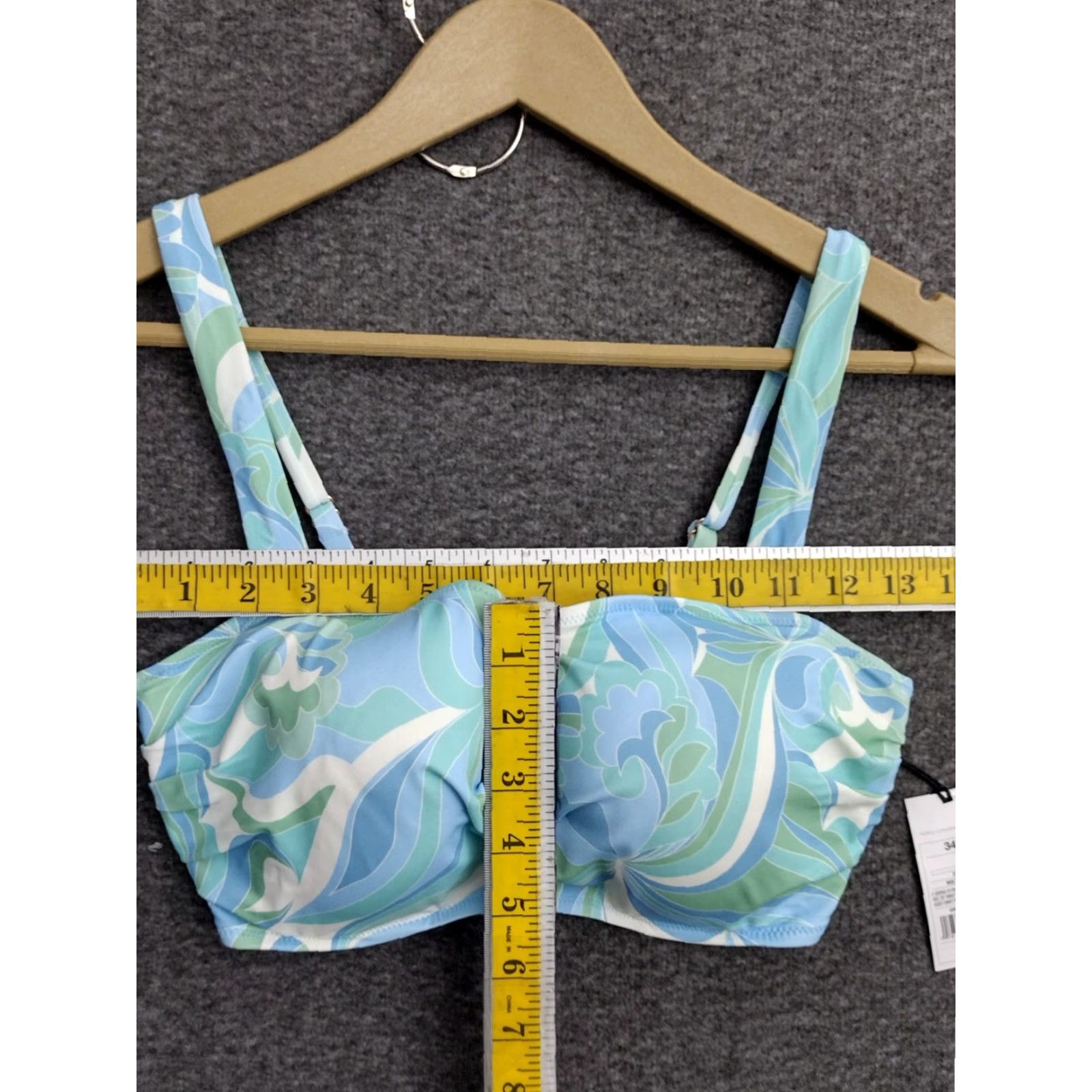 Vintage Shade & Shore Top Shirt Women Blue Floral Print 34DD Bralette Lift Square Neck Adjustable Strap 34DD Womens Beach Vintage No Size XXS / US 00 / IT 34 - 4 Thumbnail