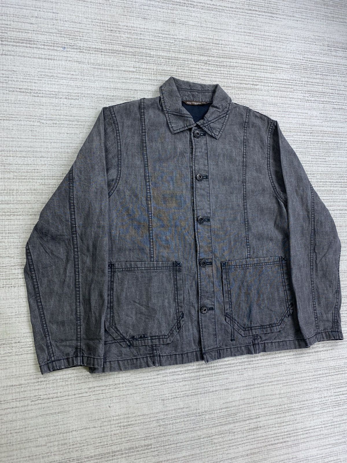 Hai Sporting Gear × Issey Miyake × Vintage Vintage Issey Miyake HAI Sporting Gear Denim Jacket Size US M / EU 48-50 / 2 - 3 Thumbnail