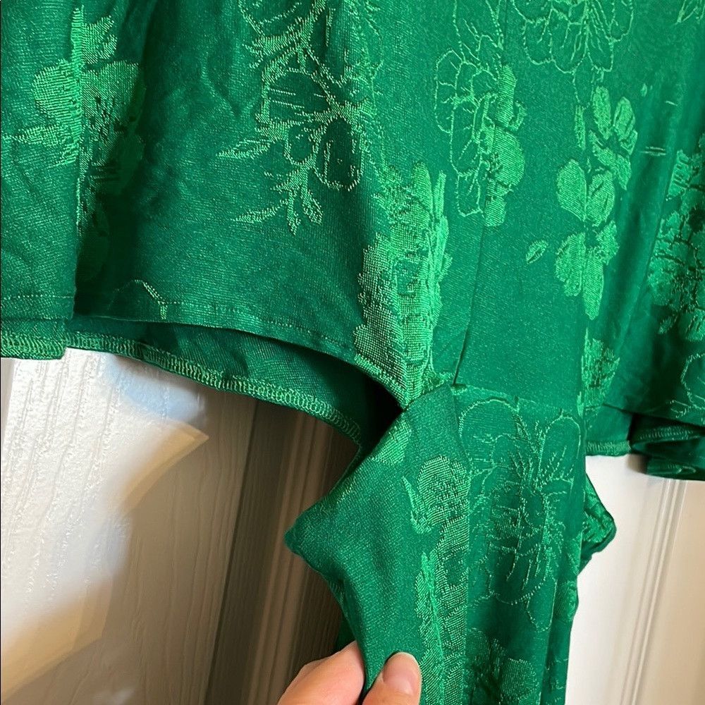 Zara Zara Vibrant Green Floral Dress Size S / US 4 / IT 40 - 5 Thumbnail