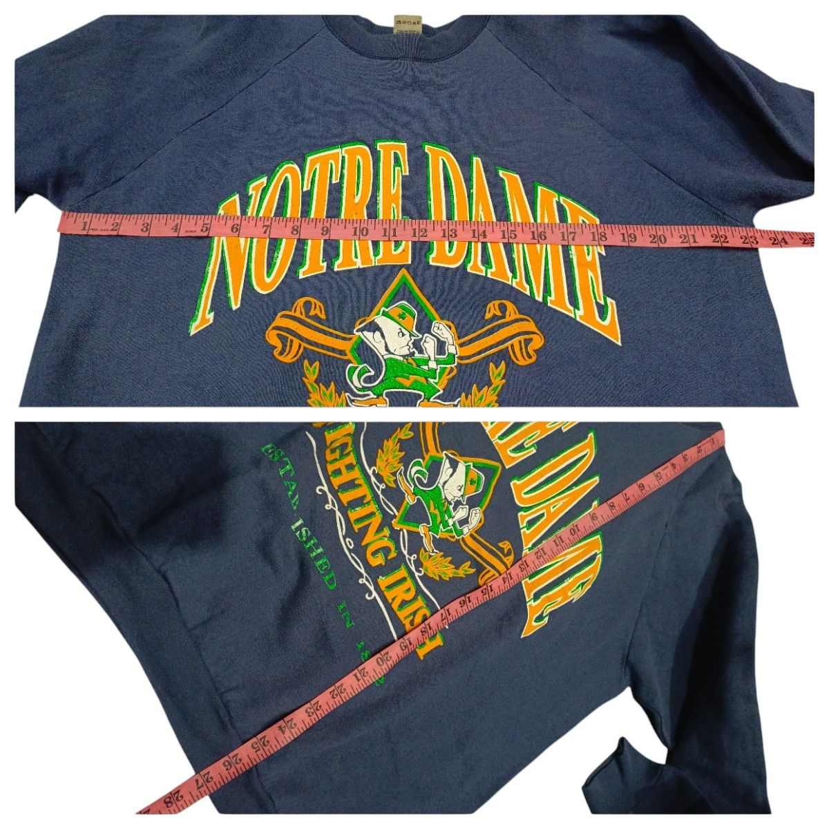 Vintage Vintage 90s Notre Dame Fighting Iris Crewneck Sweatshirt Size US XL / EU 56 / 4 - 9 Thumbnail