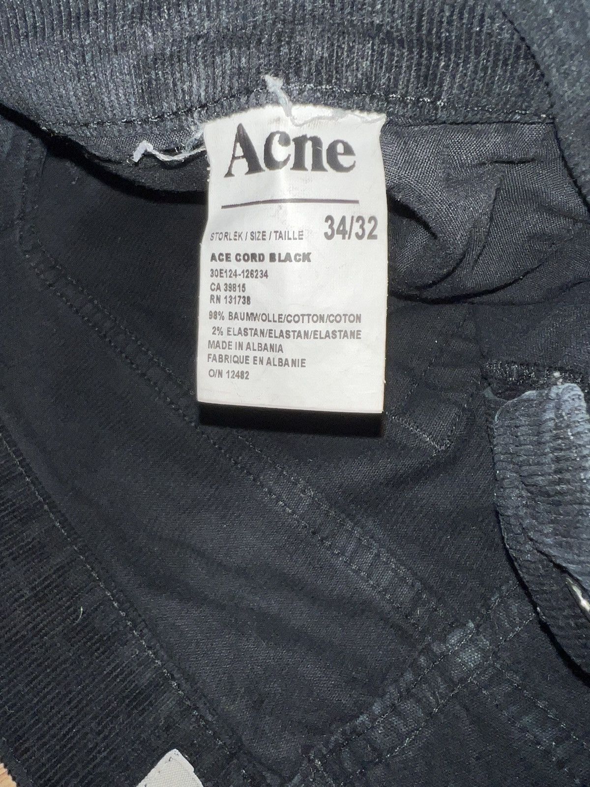 Acne Studios × Velvet × Vintage Acne Ace Cord Black 33/34 Size US 32 / EU 48 - 9 Thumbnail