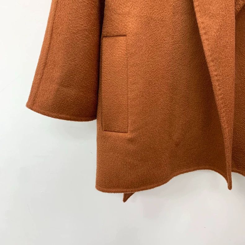 Max Mara Max Mara Dark Brown Cashmere Lapel Long Sleeve Belted Coat Size XS / US 0-2 / IT 36-38 - 4 Thumbnail