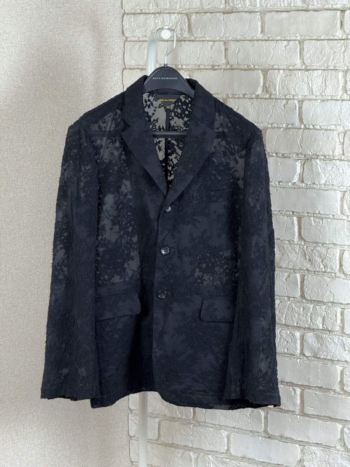 Comme des Garcons Womans Comme Des Garcons Lace Wool Blend Blazer in Black Size M / US 6-8 / IT 42-44 - 3 Thumbnail