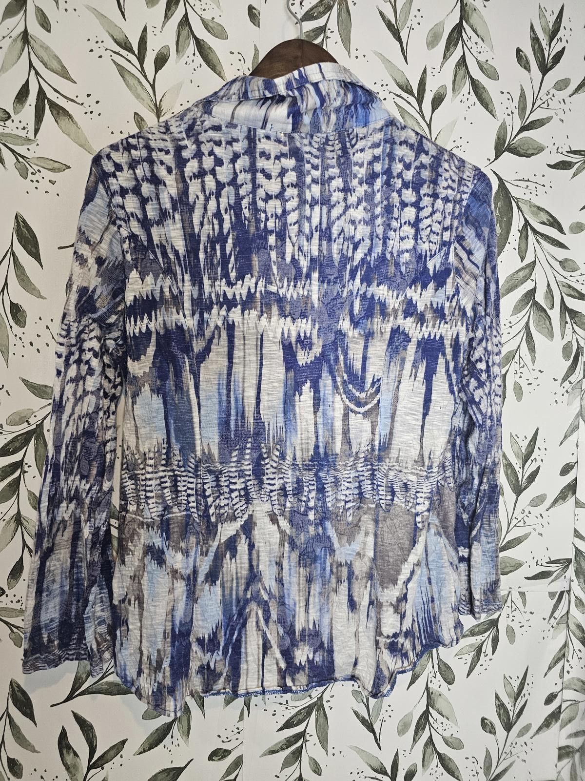 Designer David Cline Shirt Blue Womes L Tye Dye Print Sheer [COPY] Size L / US 10 / IT 46 - 3 Thumbnail