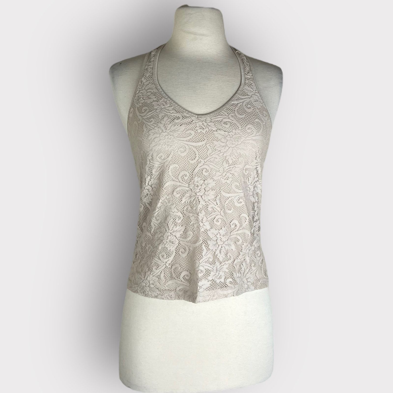 Express Express | Vintage Y2K Lace Halter Top | XS Size XS / US 0-2 / IT 36-38 - 4 Thumbnail