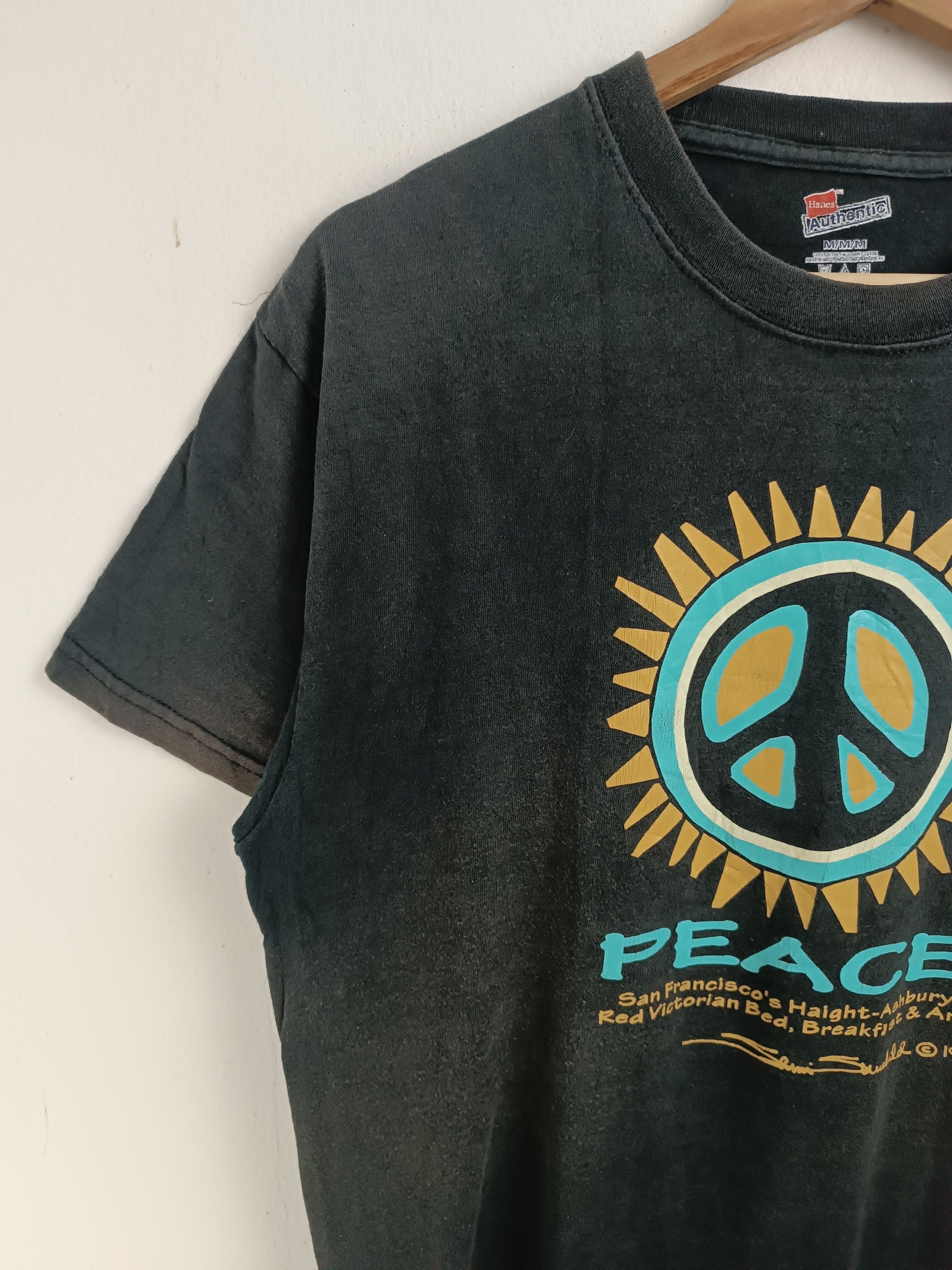 Vintage VINTAGE FADED PEACE LOGO TEE FREEDOM WOODSTOCK VERY RARE Size US M / EU 48-50 / 2 - 6 Thumbnail
