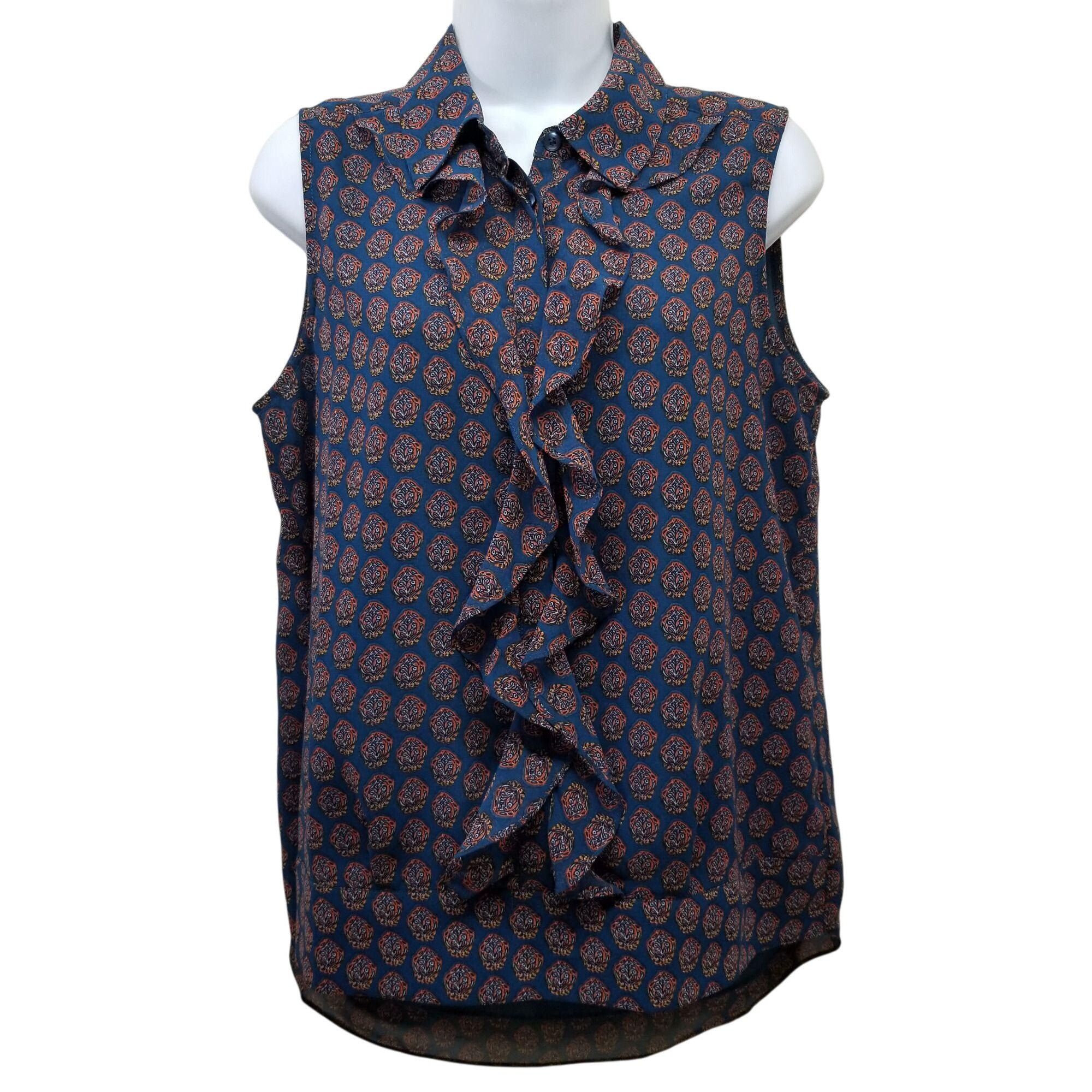 Other Cabi S Kyoto Blossom Medallion Reign Top Blue Semi Sheer Ruf Size S / US 4 / IT 40 - 1 Thumbnail