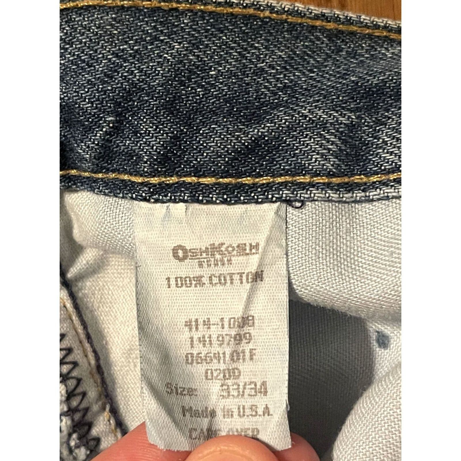 Vintage VINTAGE OshKosh B'gosh Jeans Straight Leg Western Mens 33x34 Blue 34 Inseam 100% Cotton New Size US 33 - 4 Thumbnail