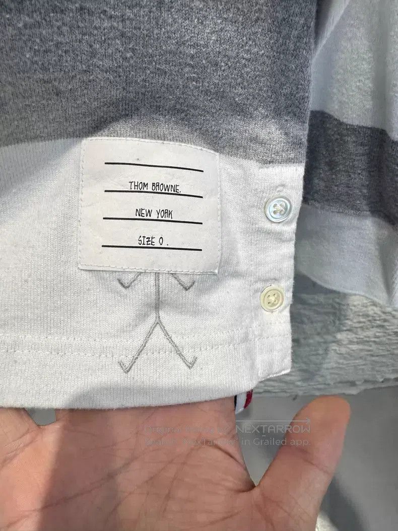 Thom Browne Thom Browne Long-sleeve Polo Shirt in Grey Size US XS / EU 42 / 0 - 3 Thumbnail