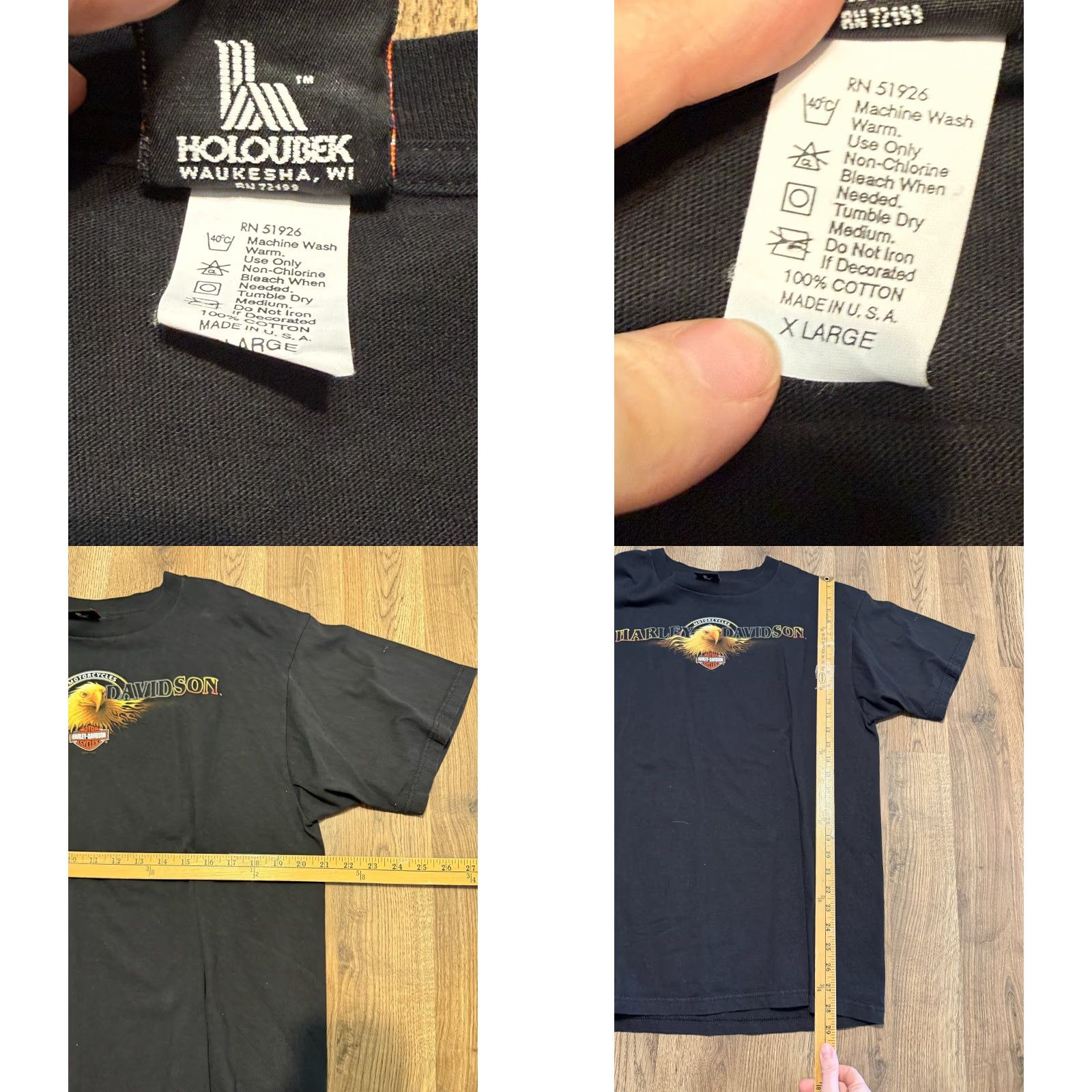 Harley Davidson Harley-Davidson Shirts Men's XL Black Short Sleeve Crew Neck Motorcycle Shirt Size US XL / EU 56 / 4 - 8 Thumbnail