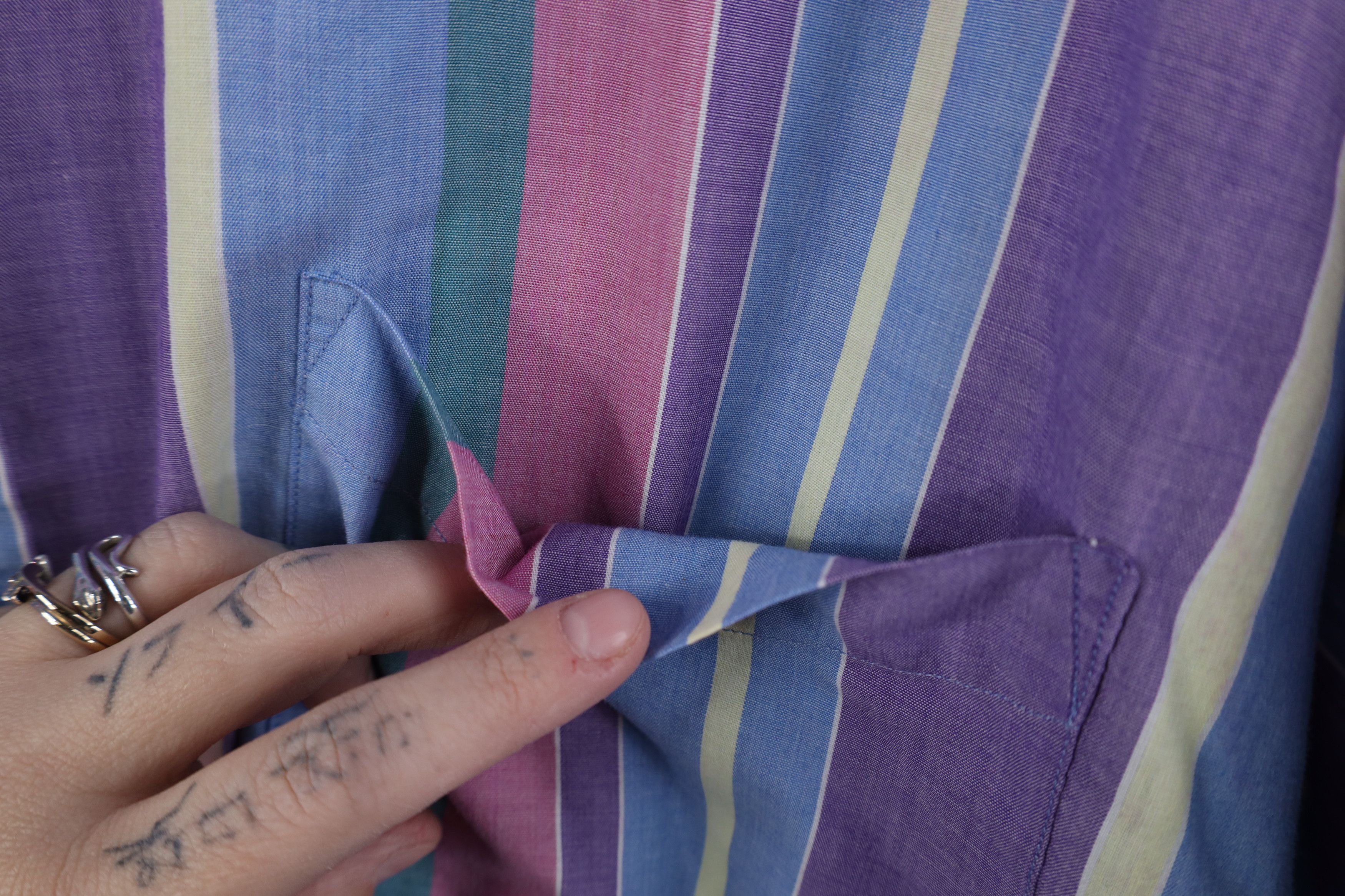 Vintage Vintage 90s Streetwear Rainbow Striped Button Down Shirt Size US XXL / EU 58 / 5 - 6 Thumbnail