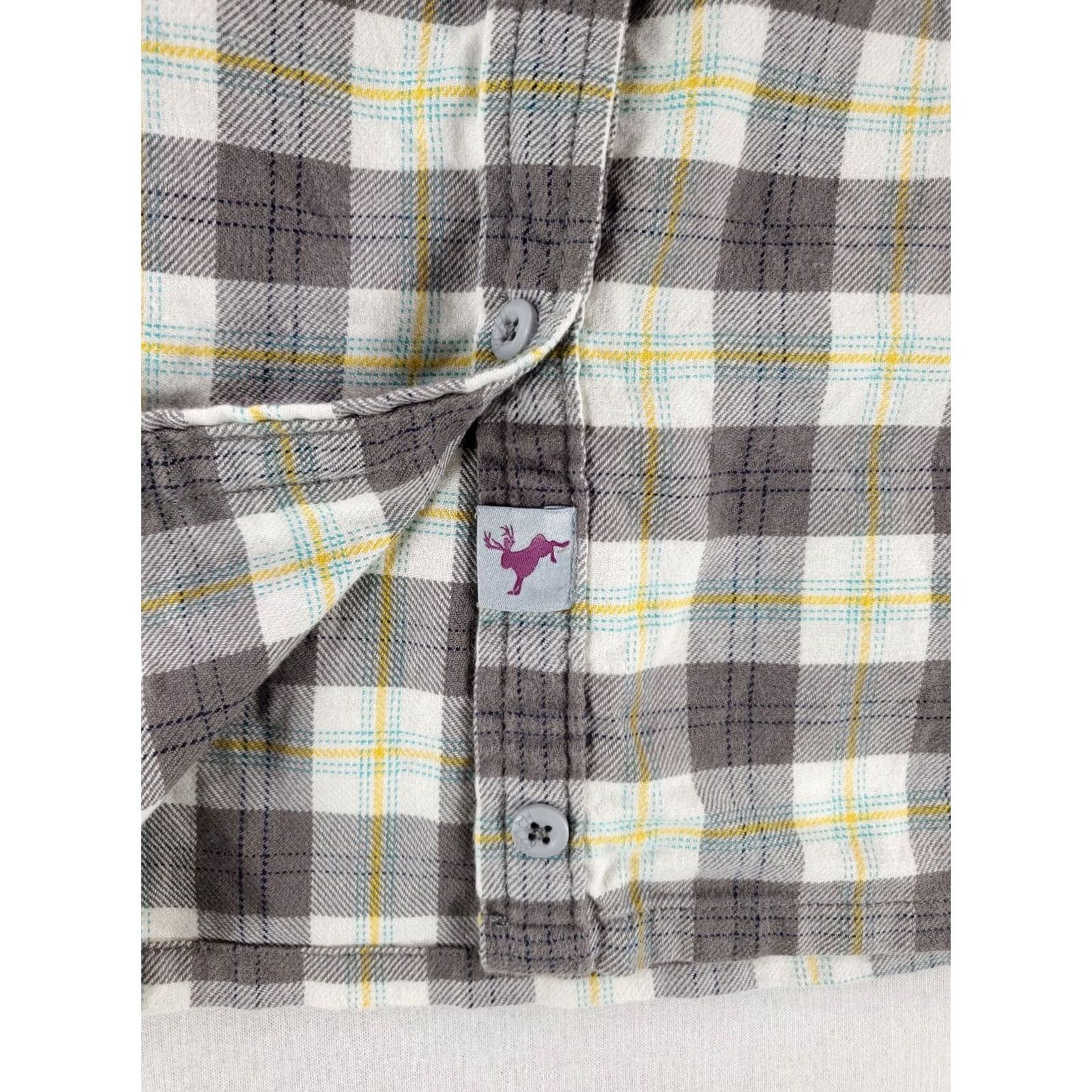 Vintage VINTAGE Stio Flannel Shirt Plaid Gray Yellow White Long Sleeve Women's M Size M / US 6-8 / IT 42-44 - 3 Thumbnail