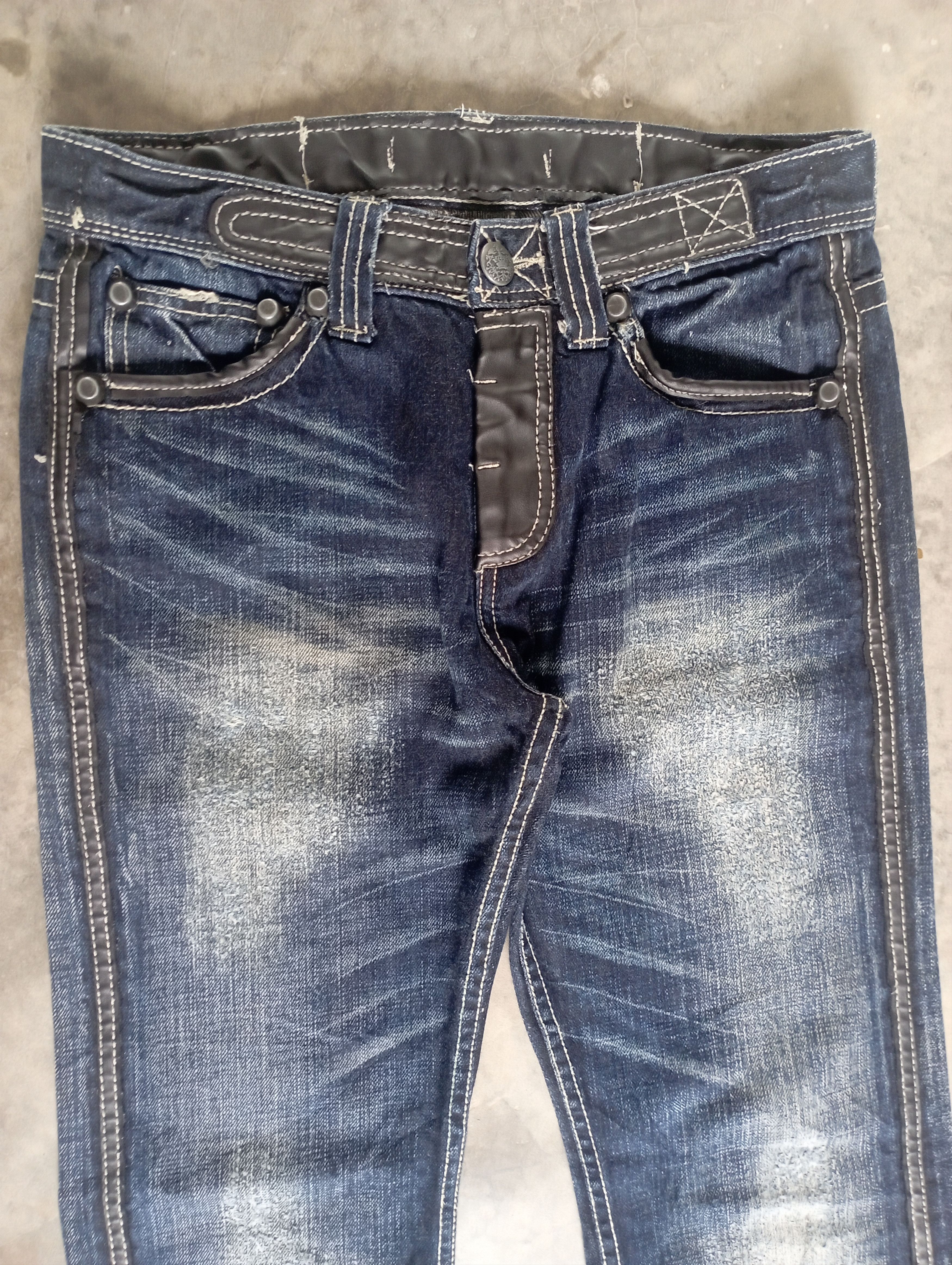 Tornado Mart Avantgarde Jeans + Leather Japanese Army Of Mo! Jeans Size US 30 / EU 46 - 7 Thumbnail