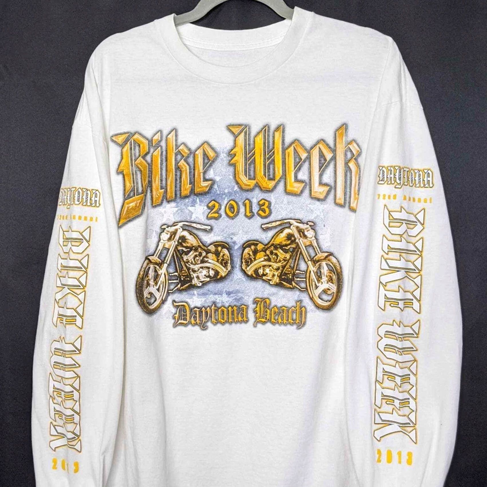 Vintage VINTAGE Harley Davidson Bike Week Eagle All Over Long Sleeve Double Sided Biker HD White XL Mens Women Unisex Adults T-Shirt Crew Neck Size US XL / EU 56 / 4 - 2 Thumbnail