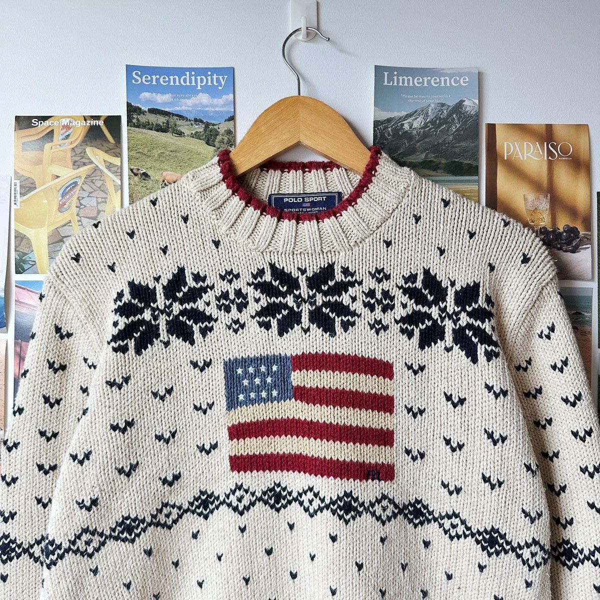 Polo Ralph Lauren ❄️🇺🇸Vintage 90s Ralph Lauren Polo Sportswoman USA Flag 🇺🇸❄️ Size L / US 10 / IT 46 - 6 Thumbnail