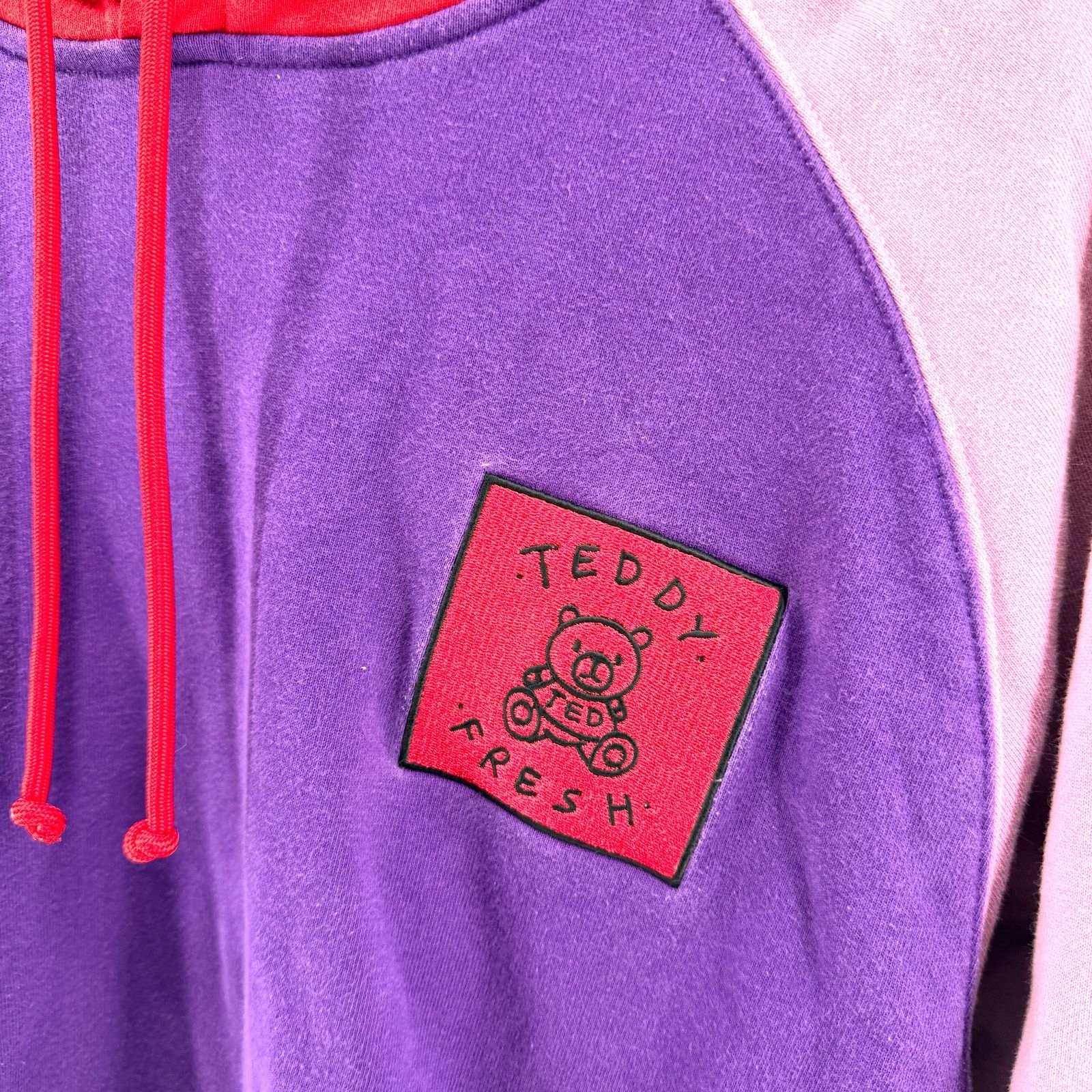 Teddy Fresh Purple Colorblock 100% Cotton Streetwear Patchwork Hoodie Size US M / EU 48-50 / 2 - 2 Thumbnail