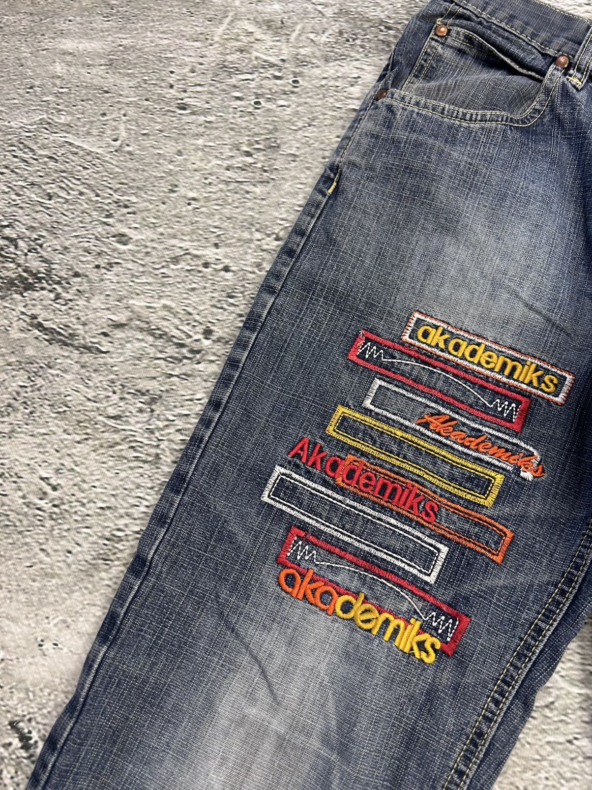 Akademiks × Vintage Akademiks Jeans vintage crazy embroidery Y2K blue Size US 28 / EU 44 - 3 Thumbnail