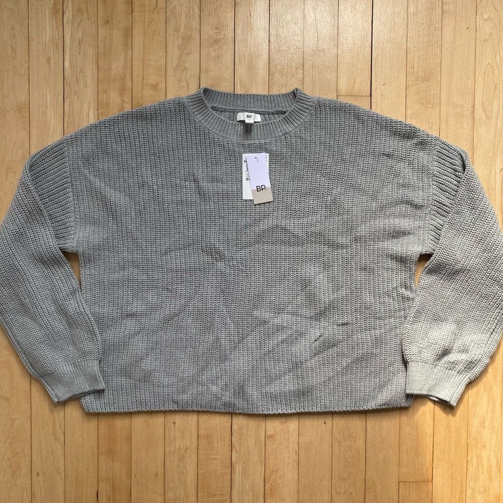 BP. BP. Cleo Crop Crewneck Knit Sweater light gray Size XL / US 12-14 / IT 48-50 - 2 Thumbnail