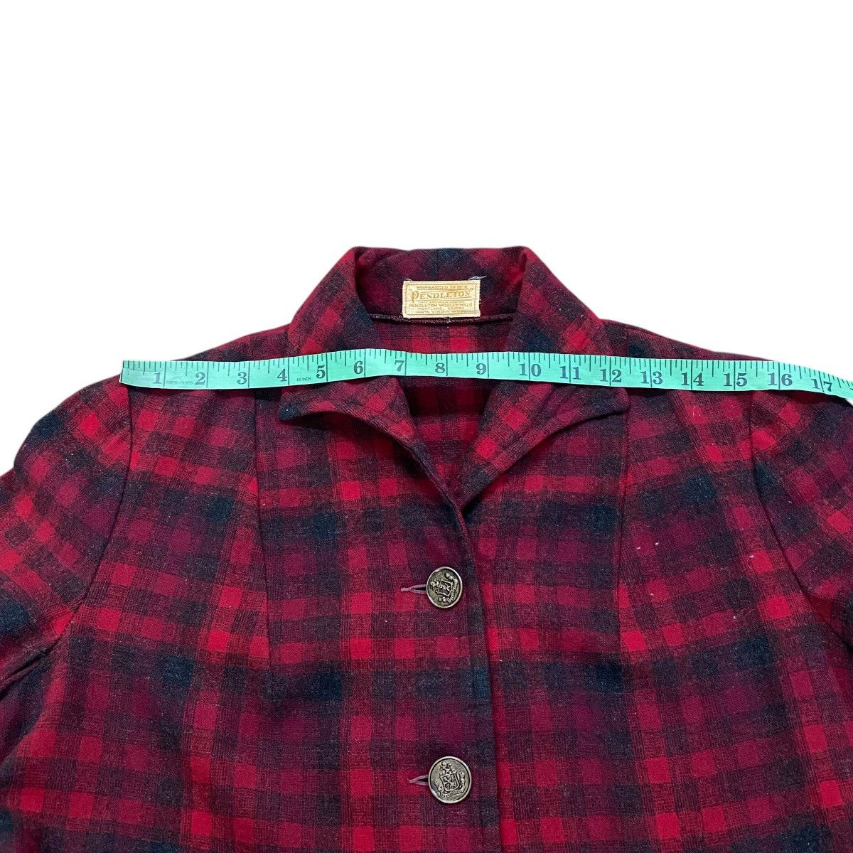 Pendleton Vintage 50s Pendleton Shirt Jacket Red Plaid Wool Shacket Size M / US 6-8 / IT 42-44 - 14 Thumbnail