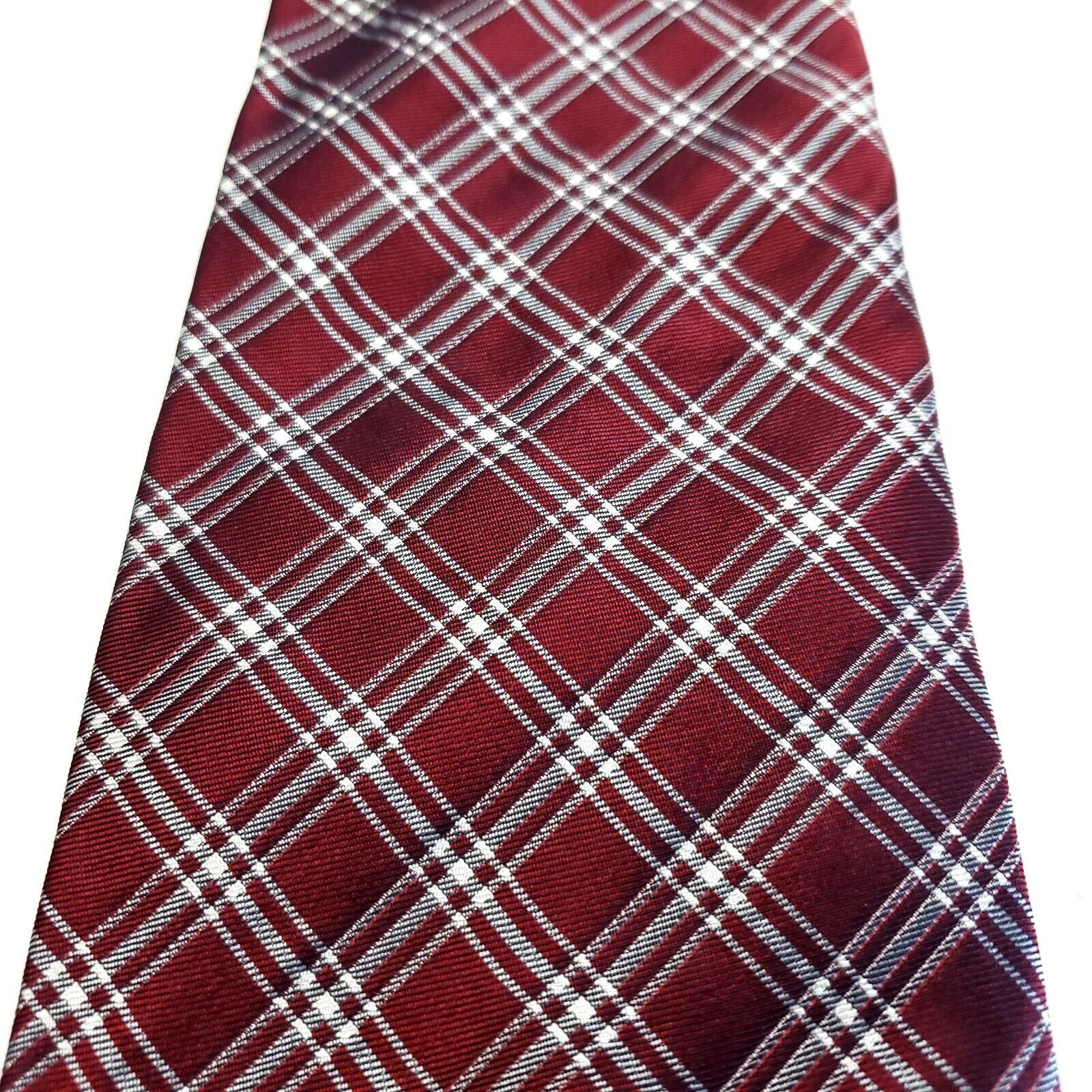 Lauren Ralph Lauren Lauren Ralph Lauren Red White Plaid Woven Short Wide Silk Ti Size ONE SIZE - 2 Thumbnail