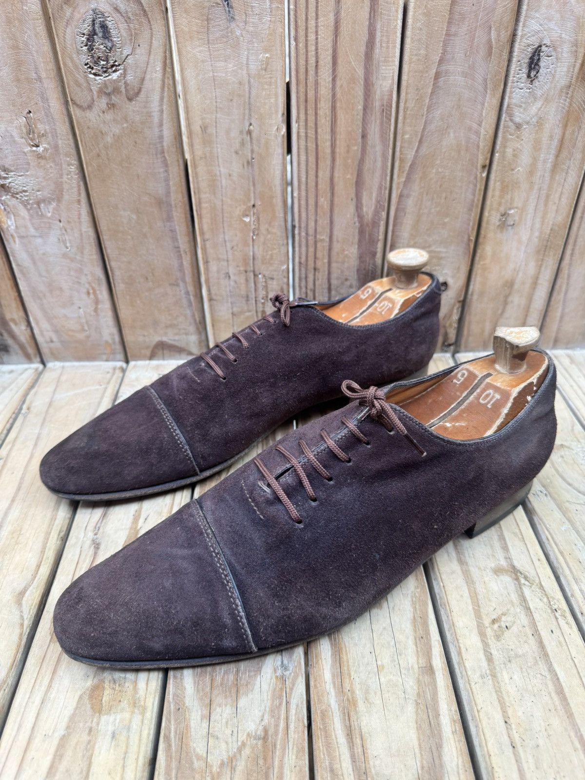 Gucci Gucci brown suede Leather Men's Dress Shoes UK 10.5 EUR 44.5 Size US 11 / EU 44 - 7 Thumbnail