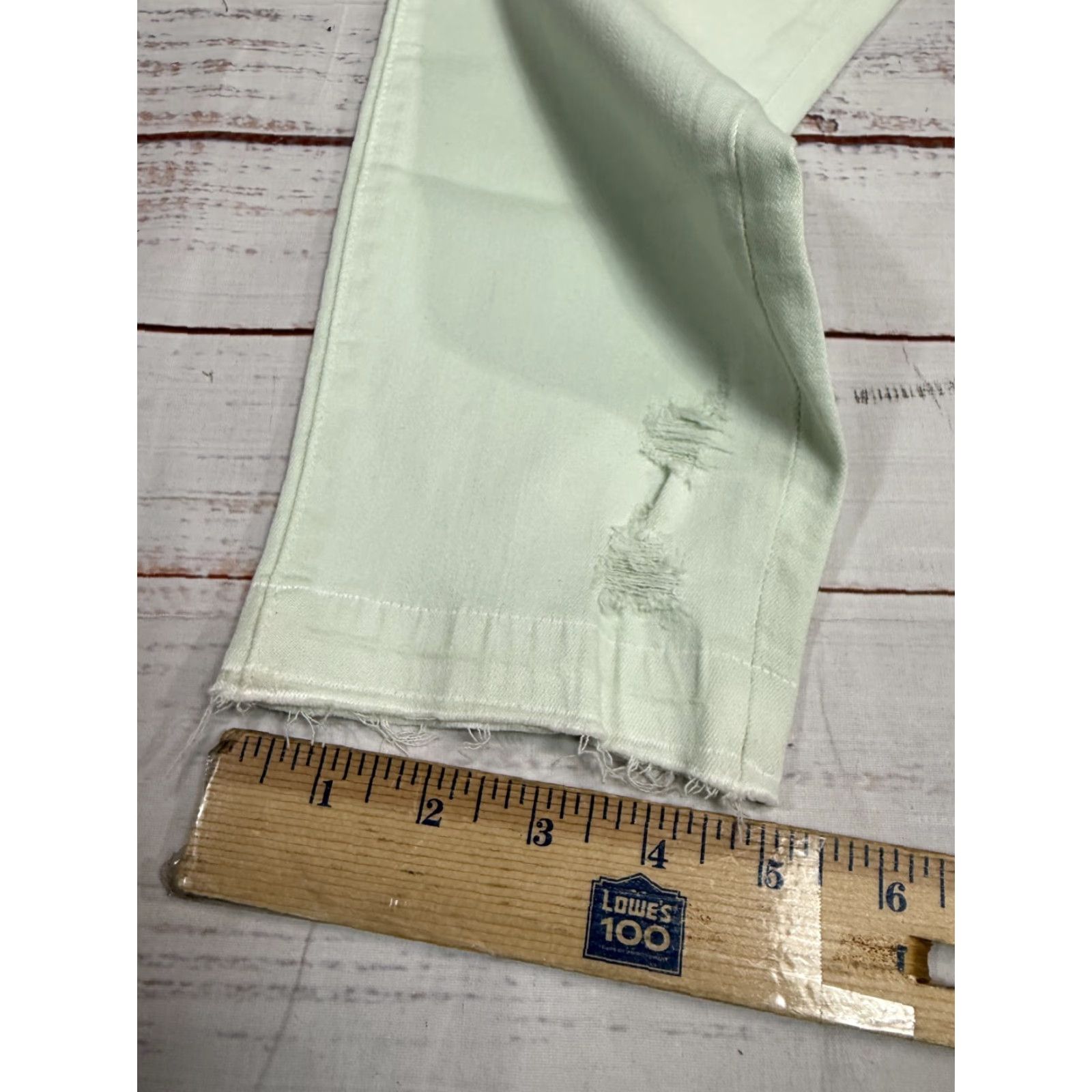 J Brand J Brand Alana Women's Light Distressed Ankle Jeans High Rise Cotton W34 Light green 27.5in Inseam Womens Jeans Size 24" / US 00 / IT 34 - 5 Thumbnail