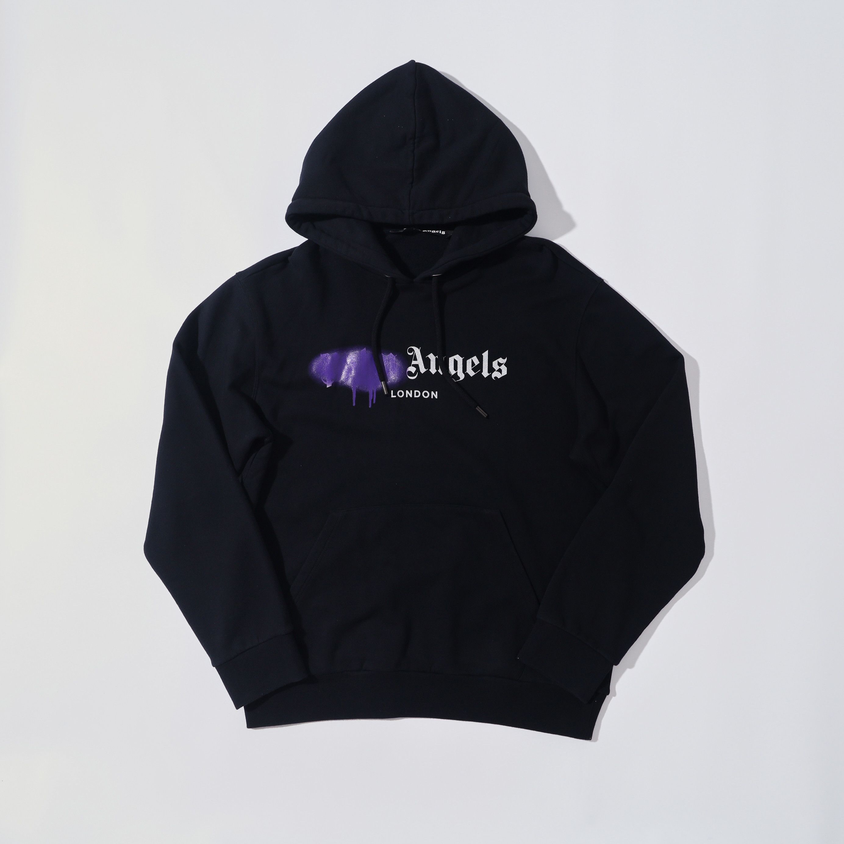 Palm Angels London Sprayed Hoodie Black/Purple