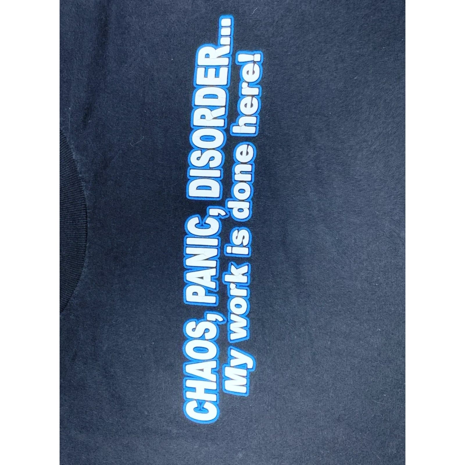AAA VINTAGE Chaos, Panic, Disorder... Shirt Mens L Black Y2K Humor 11412 Size US L / EU 52-54 / 3 - 3 Thumbnail