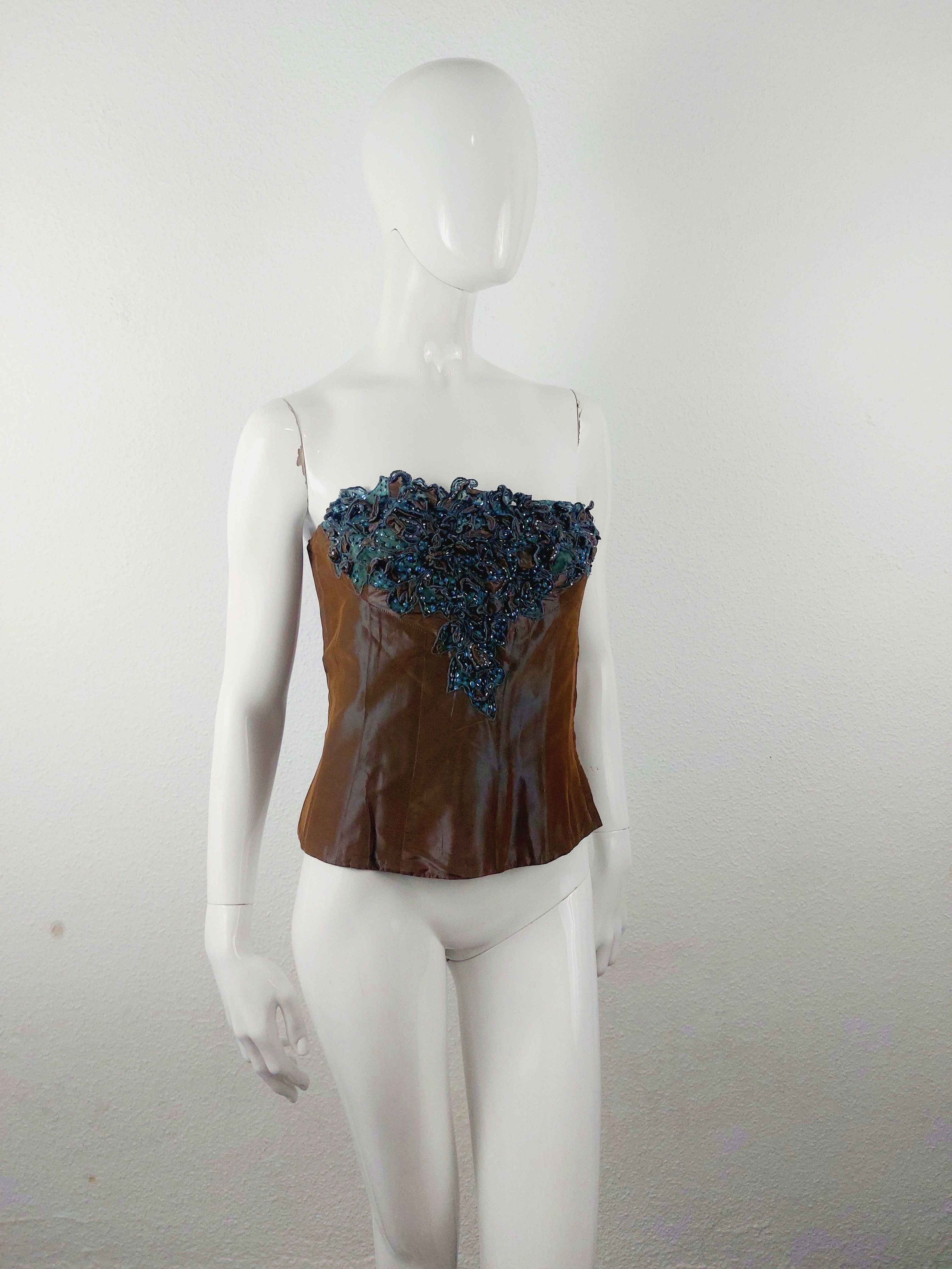 Other Lolita Lempicka Embroidered Sequin Corset Bustier Size L / US 10 / IT 46 - 4 Thumbnail