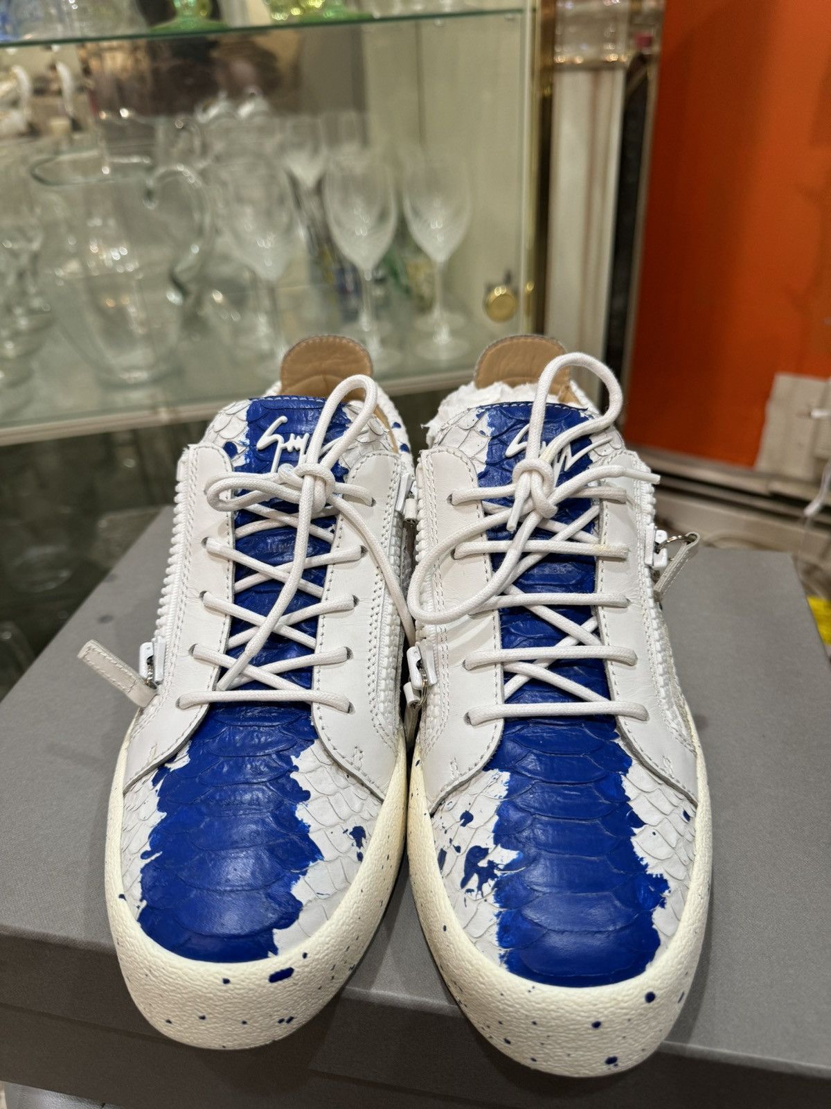 Giuseppe Zanotti Giuseppe Zanotti Embossed Low Top Sneaker (Men) Size US 9 / EU 42 - 1 Thumbnail