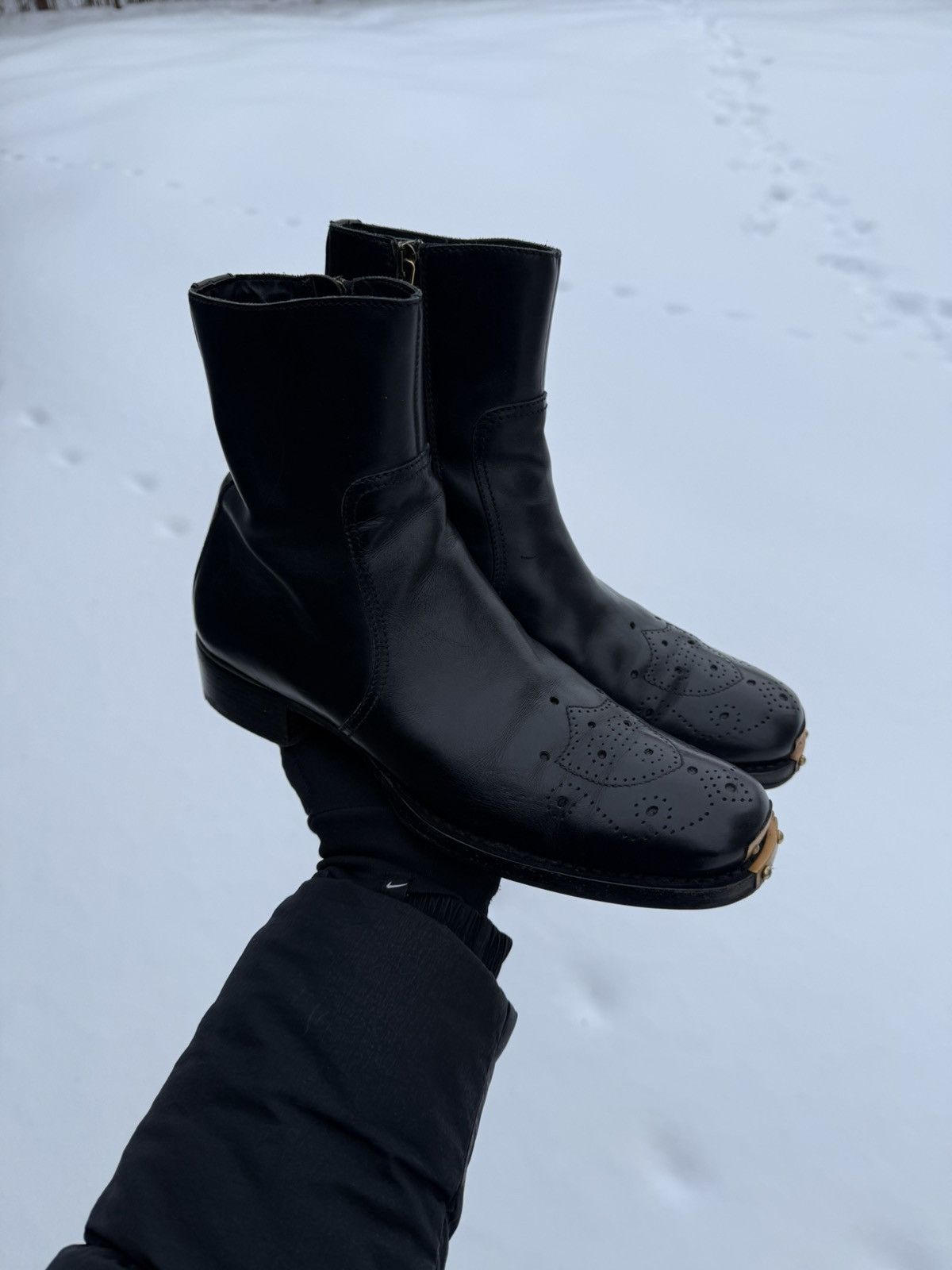 Miu Miu Miu Miu ankle boots leather black metal women hig size 38 Size US 8 / IT 38 - 1 Thumbnail