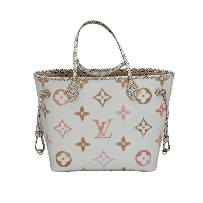 Louis Vuitton Caramel Giant Monogram Crafty Neverfull MM Tote Gold