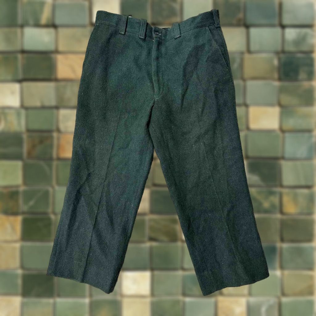 Commando VINTAGE Commander Artic by Commander Men's 36 Forest Green 100% Wool Pants Wool Waterproof Straight Leg 28in Inseam USA Made Pants Mens Size US 36 / EU 52 - 1 Thumbnail