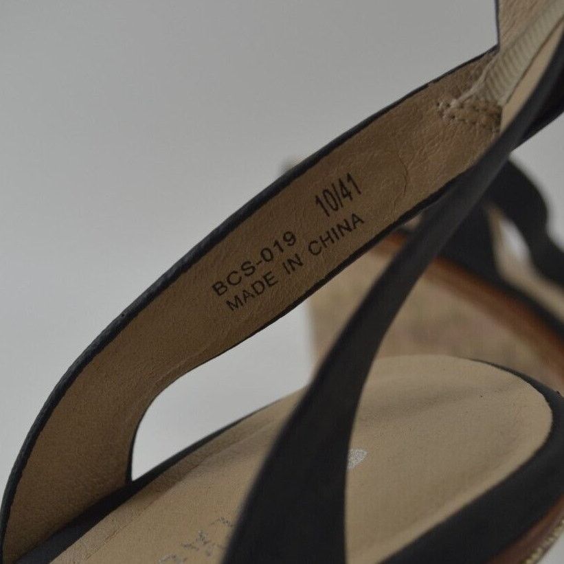 Other CL Laundry Womens Size 10 Black Faux Leather Open Strappy Size US 10 / IT 40 - 6 Thumbnail