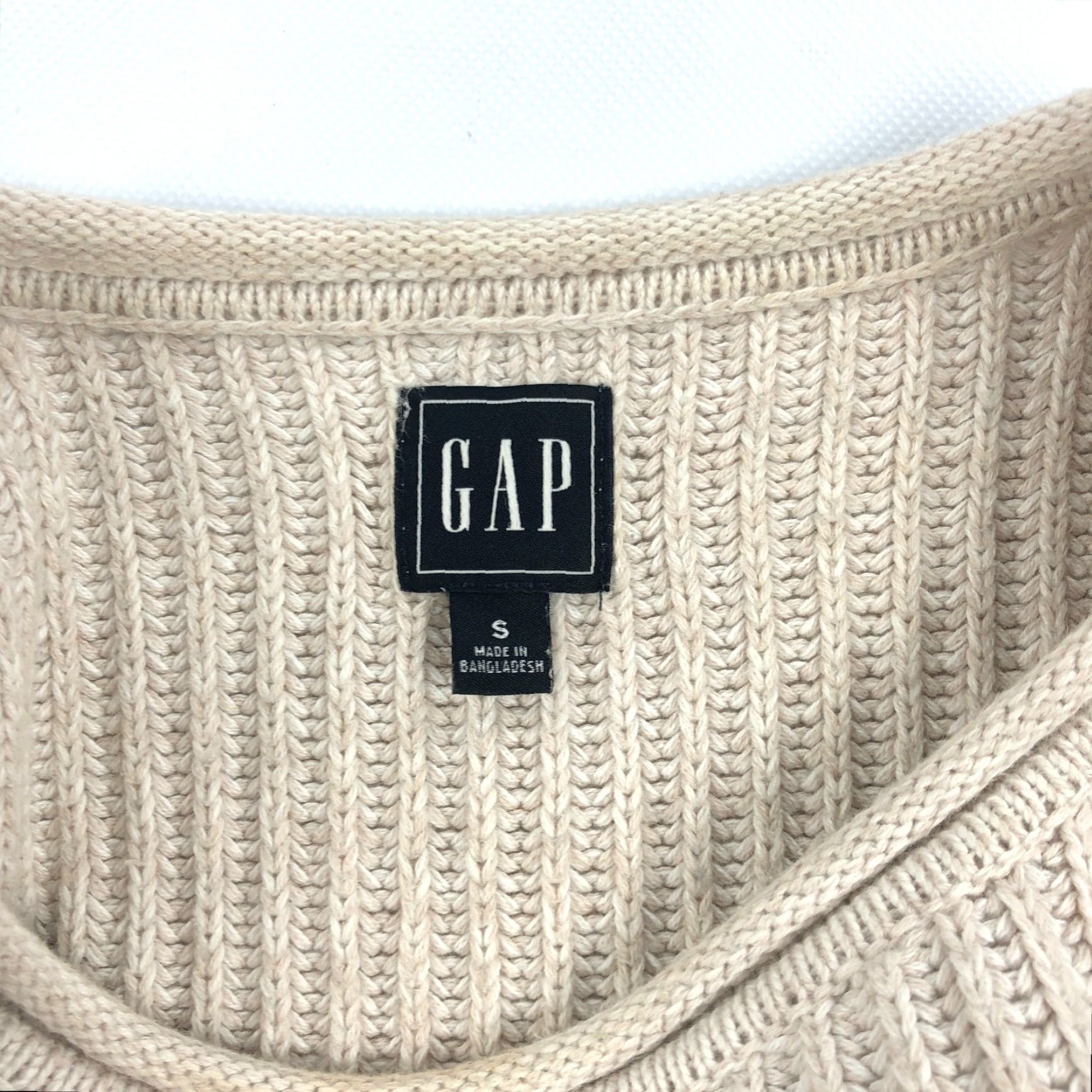 Gap GAP Sweater Womens S Relaxed Crew Knit Pullover Oatmeal Beige High Low Hem Ribbed Knit 100% Cotton Mens? No Size S / US 4 / IT 40 - 4 Thumbnail