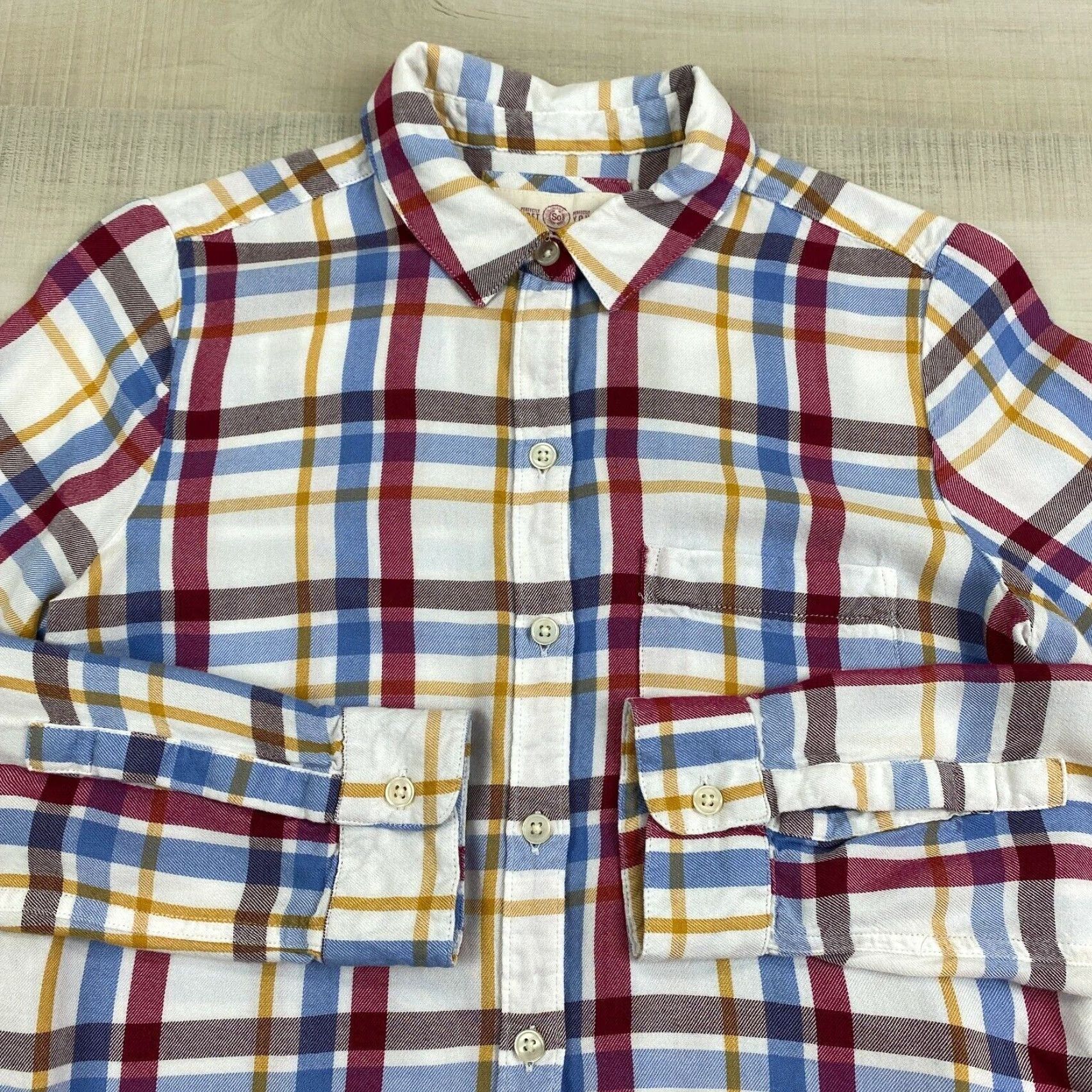 Vintage SO Womens Plaid Flannel Shirt Small Soft Relaxed Button Up Size S / US 4 / IT 40 - 6 Thumbnail