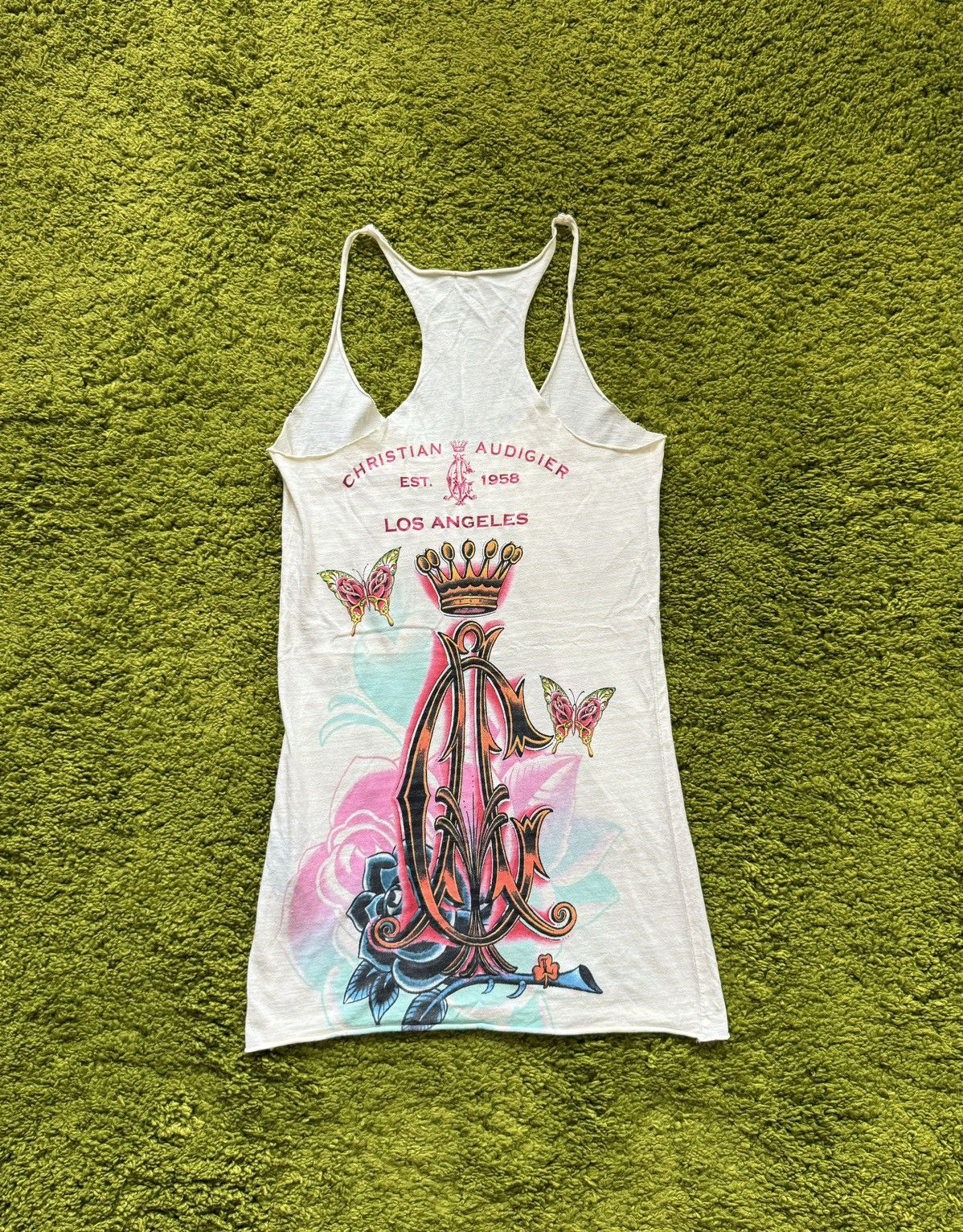 Christian Audigier × Vintage 🇺🇸 Christian Audigier 2000s vintage Y2K tattoo cami tank top Size XS / US 0-2 / IT 36-38 - 1 Thumbnail