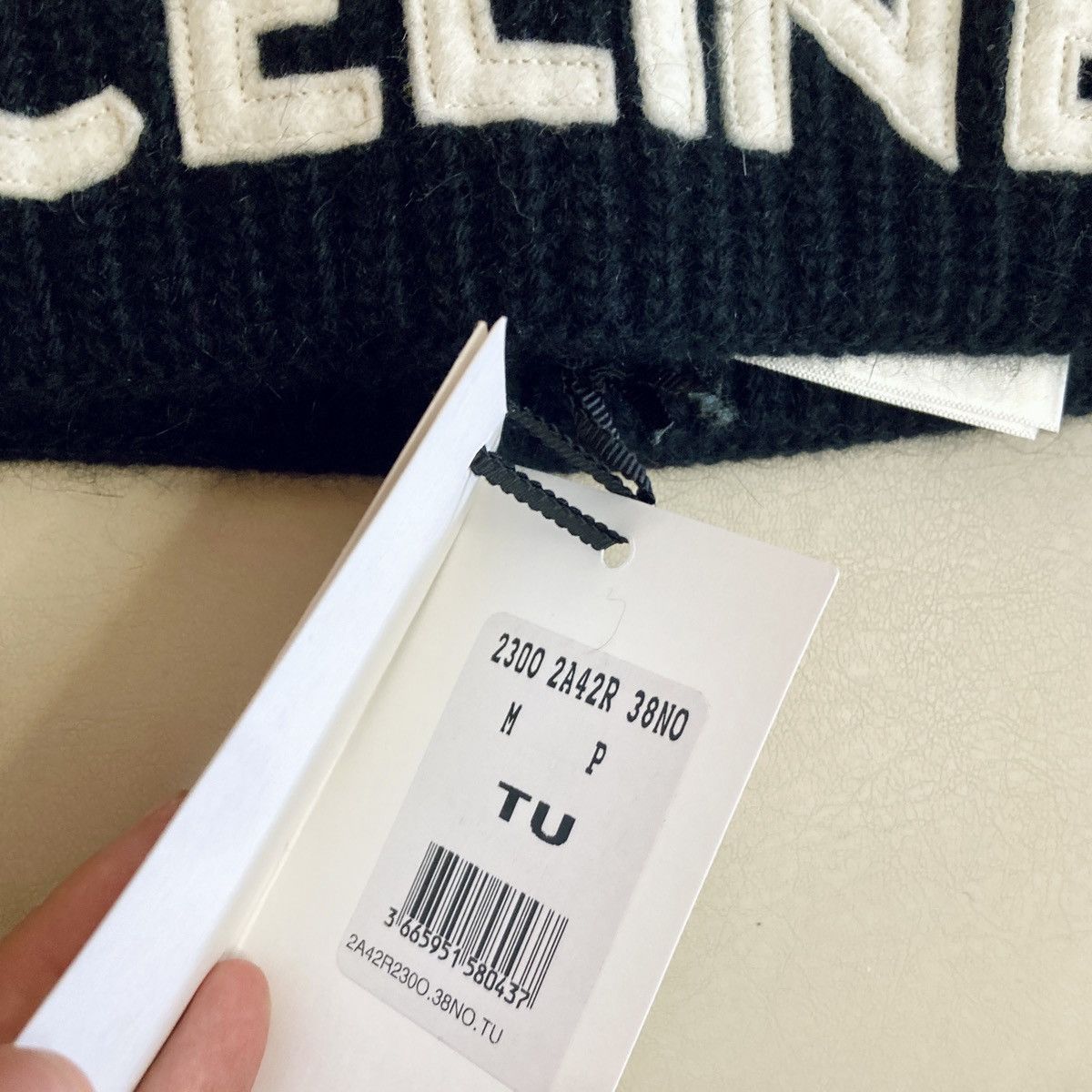 Celine CELINE BY HEDI SLIMANE 21AW EMBROIDERED LOGO WOOL HEADBAND Size ONE SIZE - 2 Thumbnail