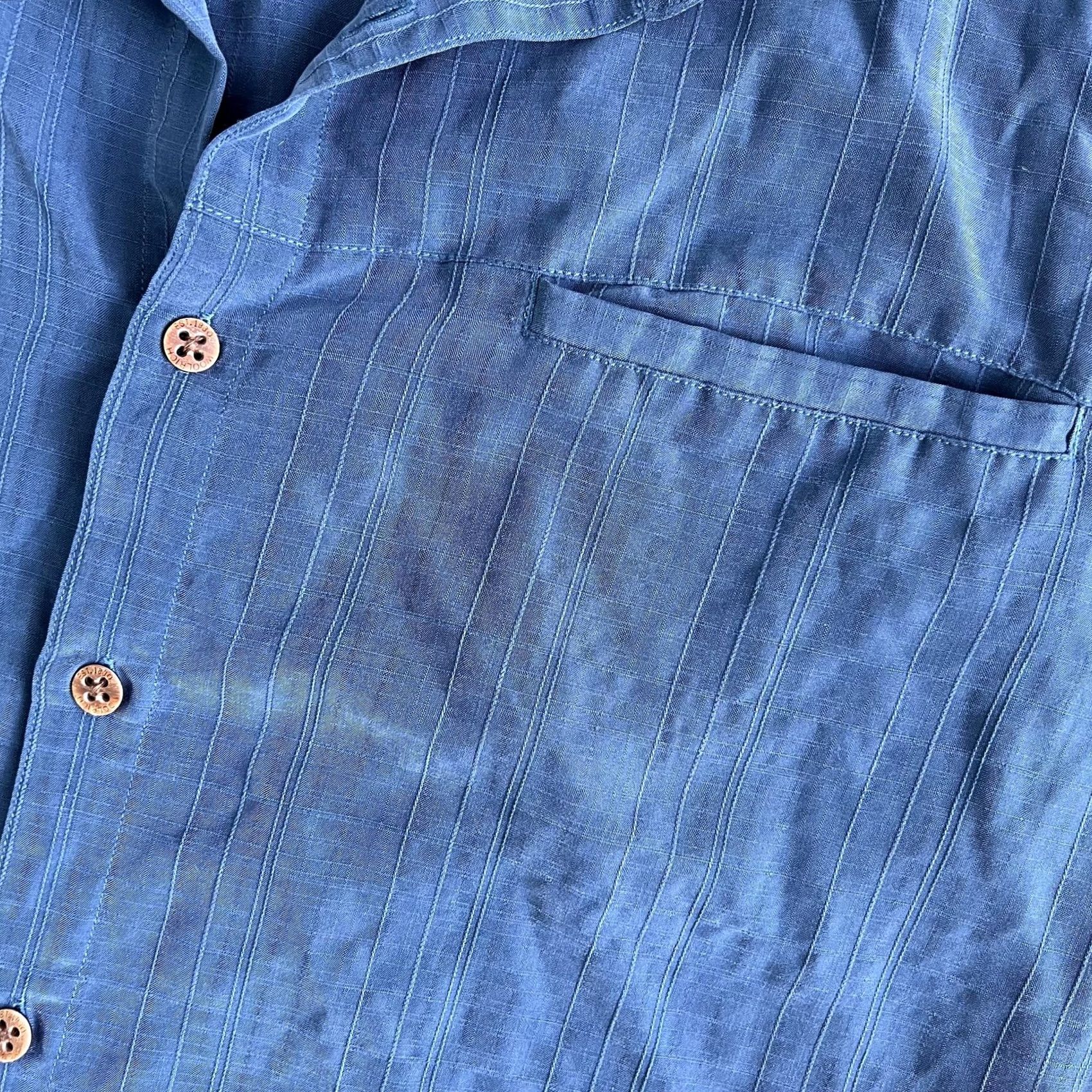 Vintage Woolrich Shirt Mens 2XL Blue Stripe Short Sleeve Button Up Lightweight Casual Size US XXL / EU 58 / 5 - 2 Thumbnail