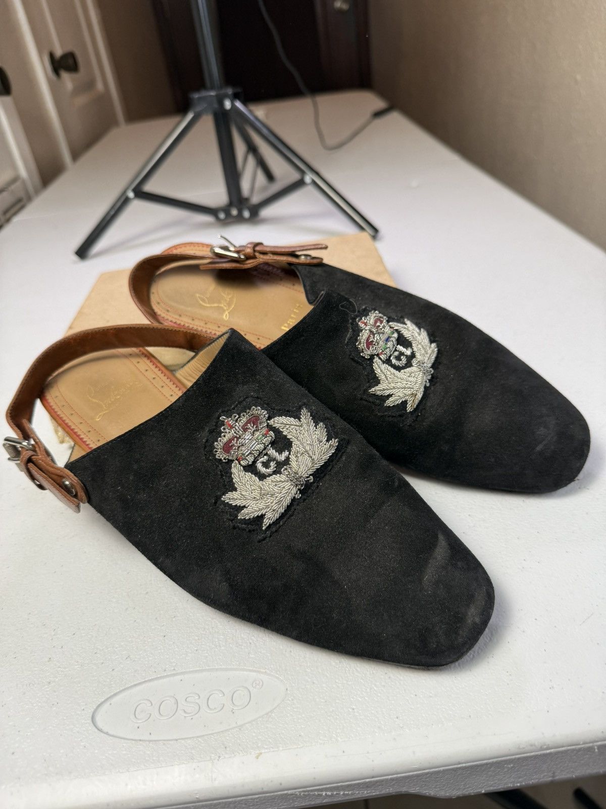 Christian Louboutin Christian Louboutin Black Suede, Leather Mule Slingback 41 Size US 8 / EU 41 - 13 Thumbnail